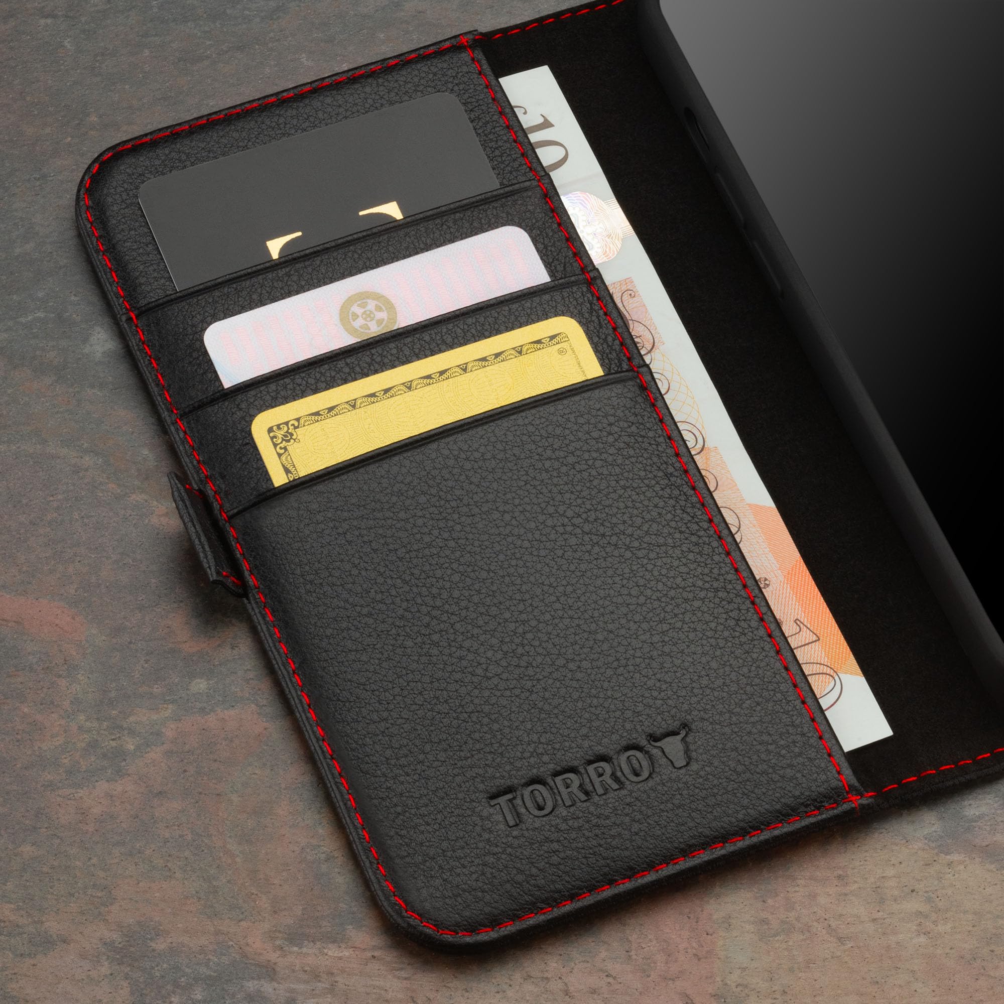 Foto 5 pulgar | Funda Torro Premium Leather Para Iphone 15 Pro Max, Color Negro - Venta Internacional.