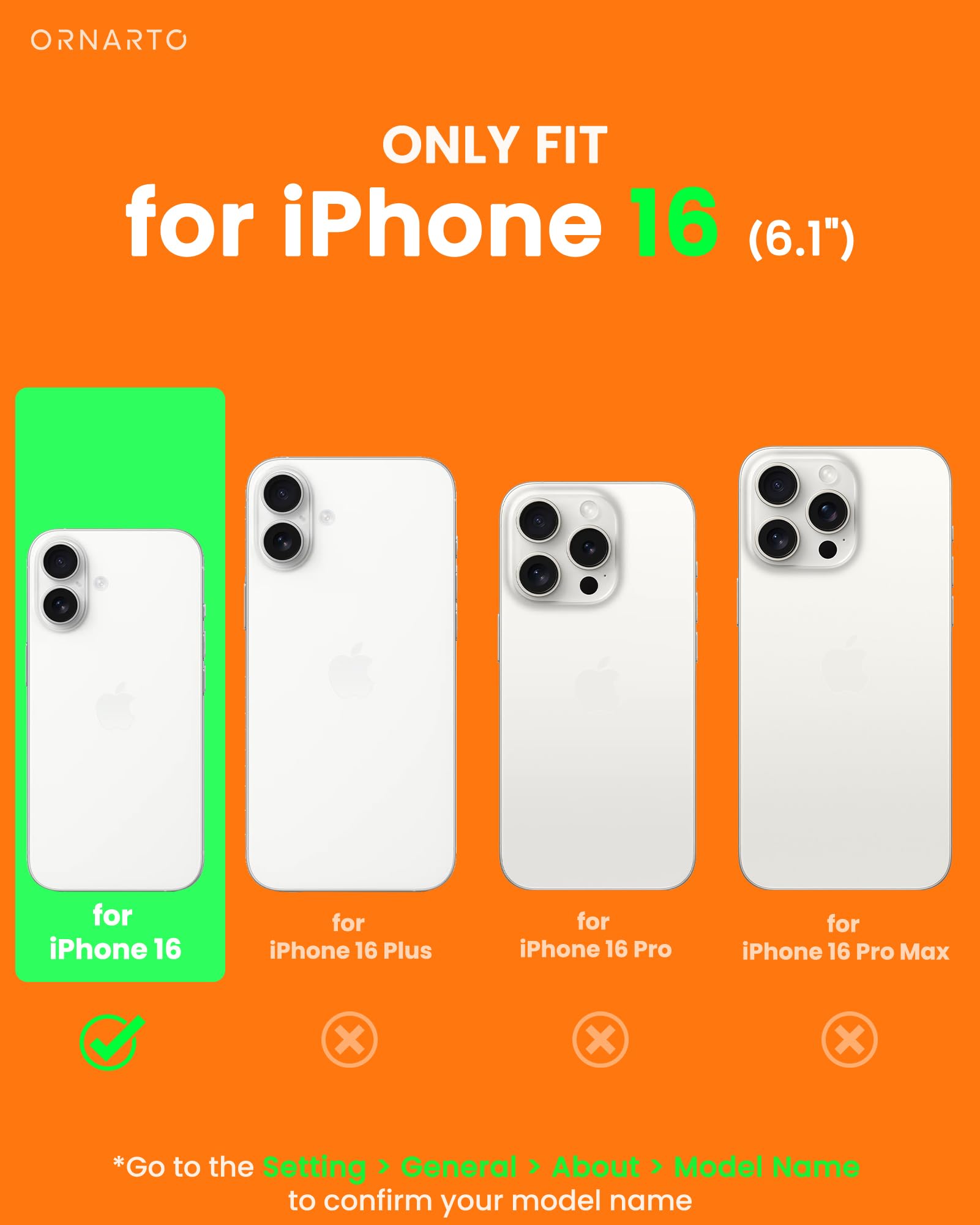 Foto 2 | Funda Ornarto Air Para Iphone 16 Clear Con Magsafe Clear - Venta Internacional.