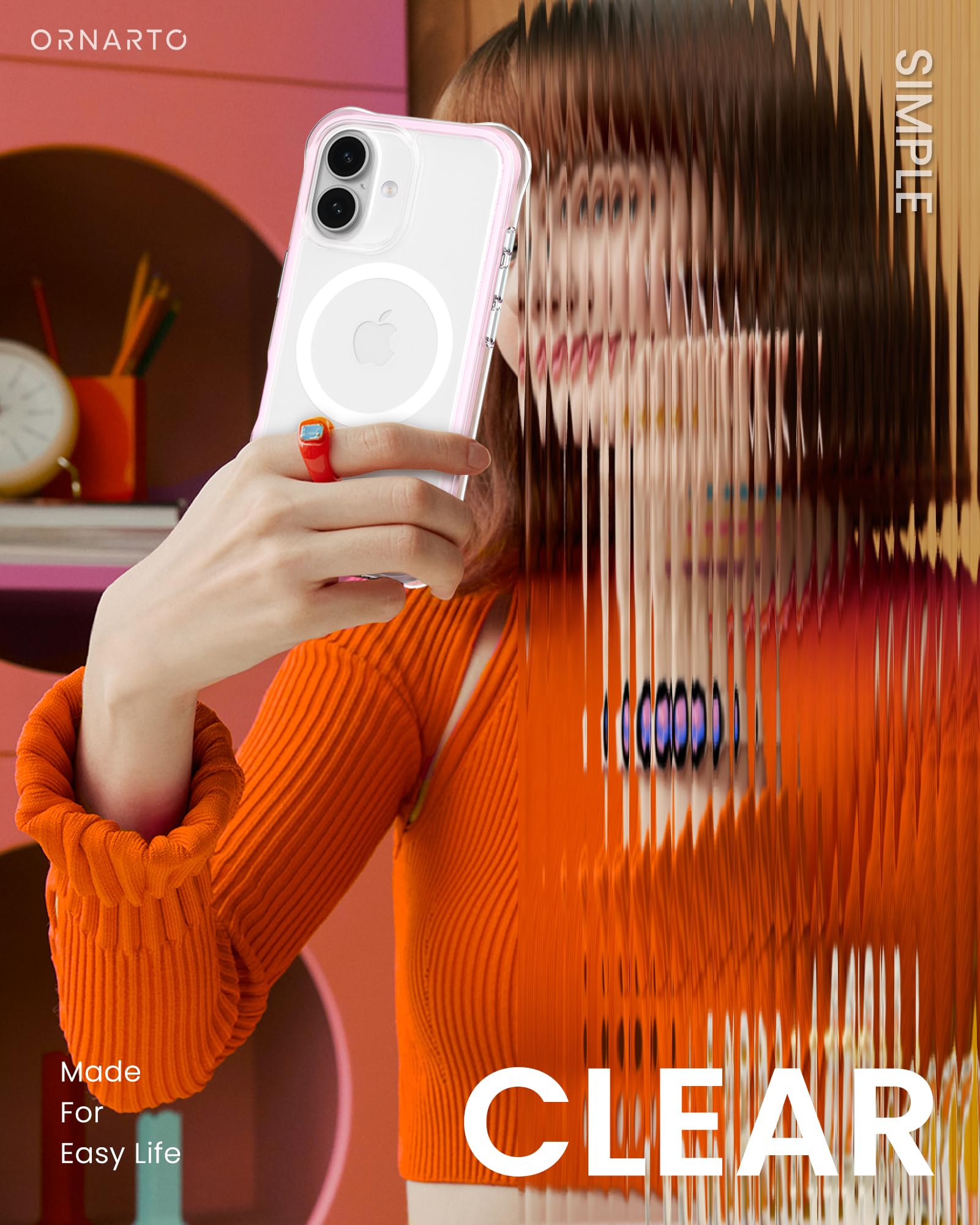Foto 5 | Funda Ornarto Air Para Iphone 16 Clear Con Magsafe Clear - Venta Internacional.