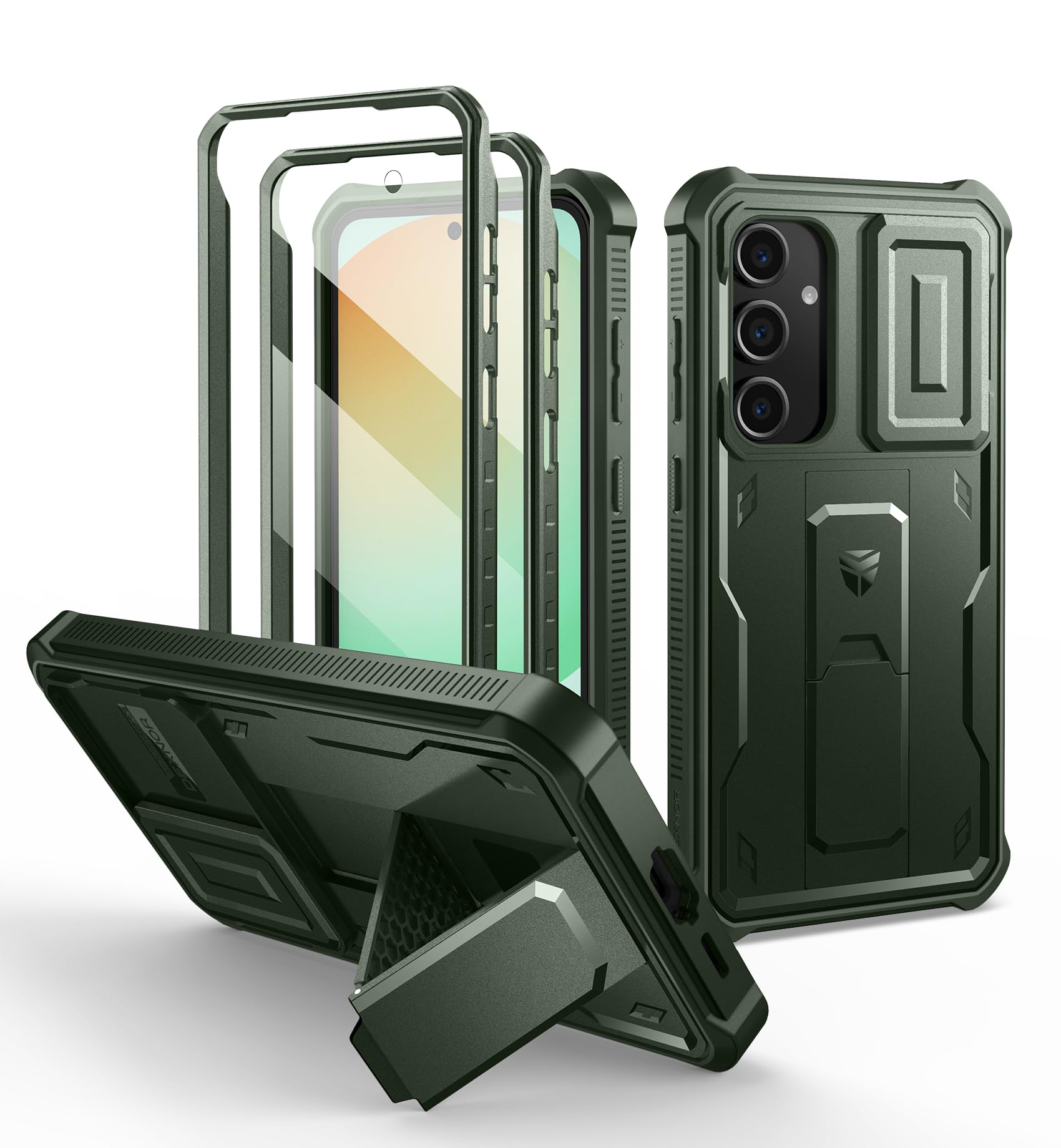 Foto 2 pulgar | Funda Dexnor Para Samsung Galaxy S24 Fe Con Funda De Cámara, Color Verde Militar - Venta Internacional.