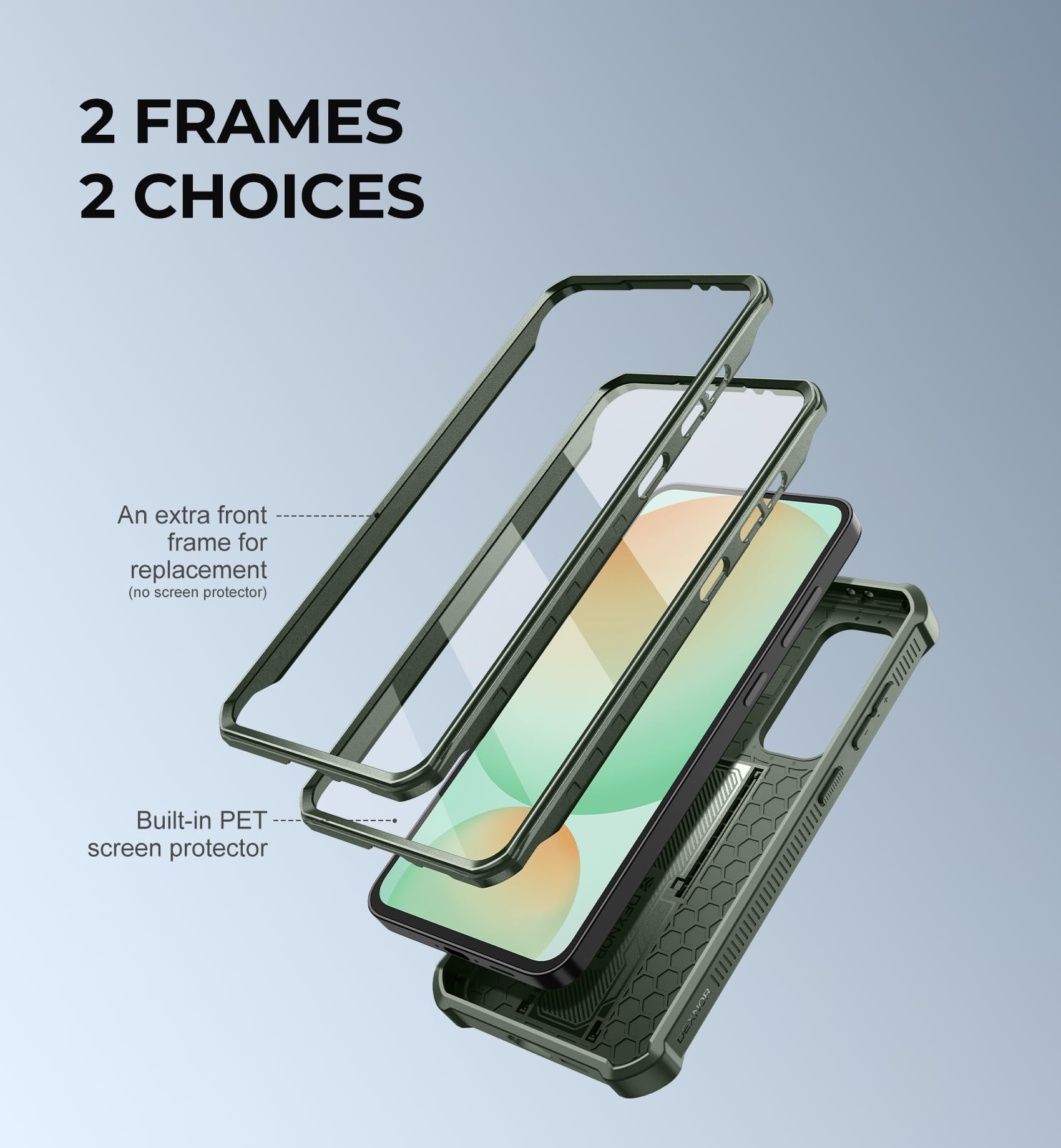 Foto 6 pulgar | Funda Dexnor Para Samsung Galaxy S24 Fe Con Funda De Cámara, Color Verde Militar - Venta Internacional.