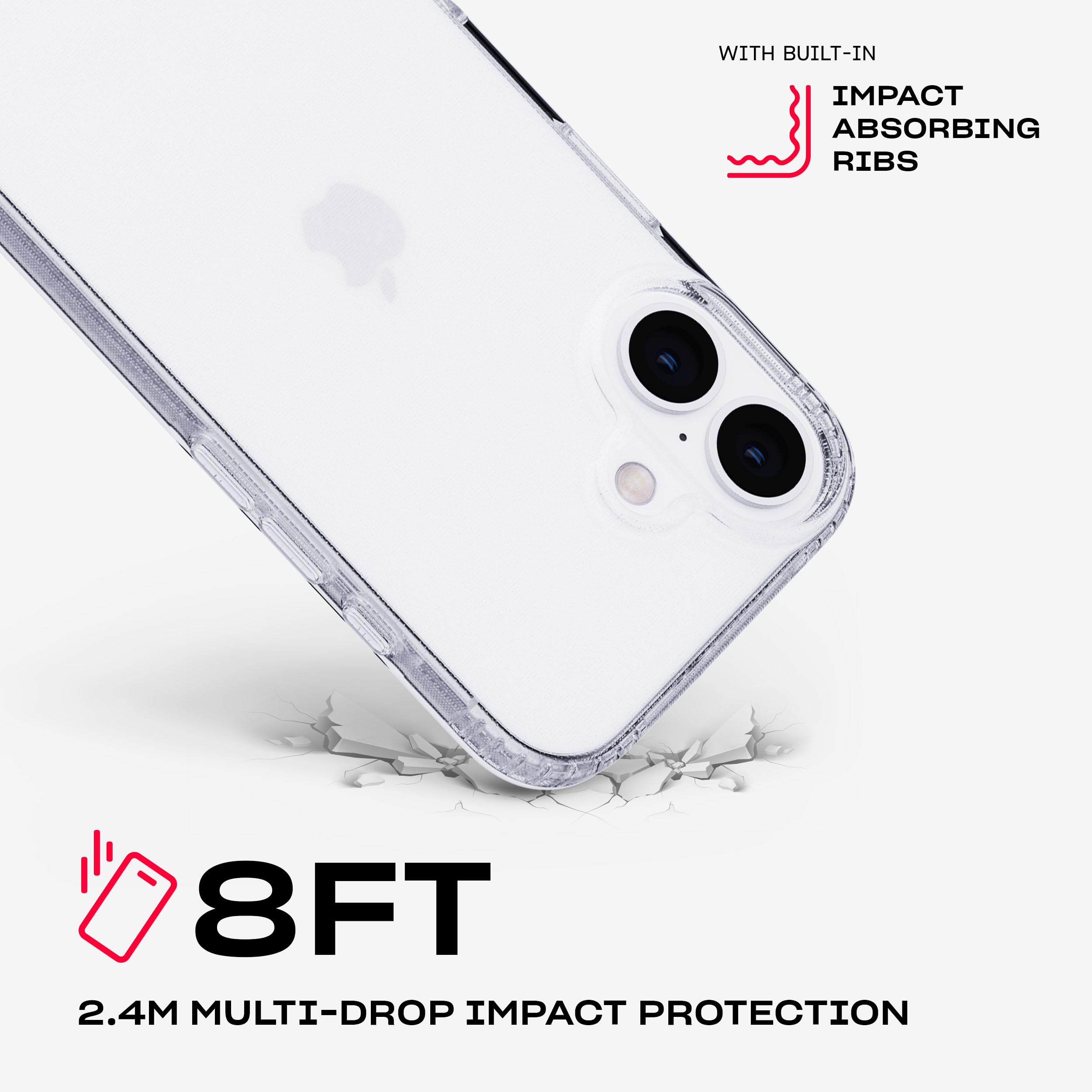 Foto 4 pulgar | Protección Contra Impactos Case Tech21 Evolite Para Iphone 16, Transparente - Venta Internacional.