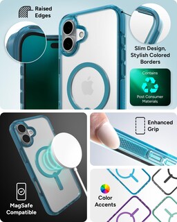 Foto 5 | Funda De Teléfono Zagg Santa Cruz Snap Para Iphone 16 Plus, Color Azul - Venta Internacional.