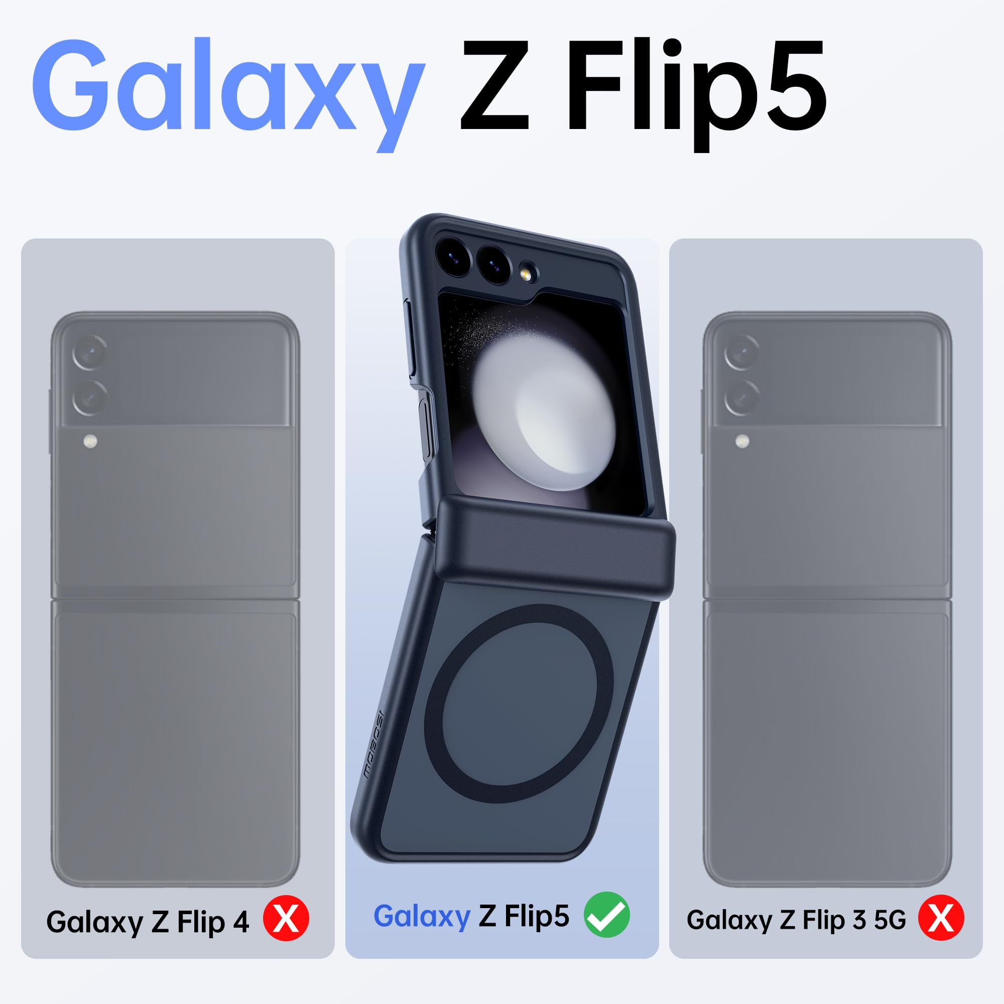 Foto 7 pulgar | Funda De Teléfono Mobosi Para Samsung Galaxy Z Flip 5 2023 Negra - Venta Internacional.