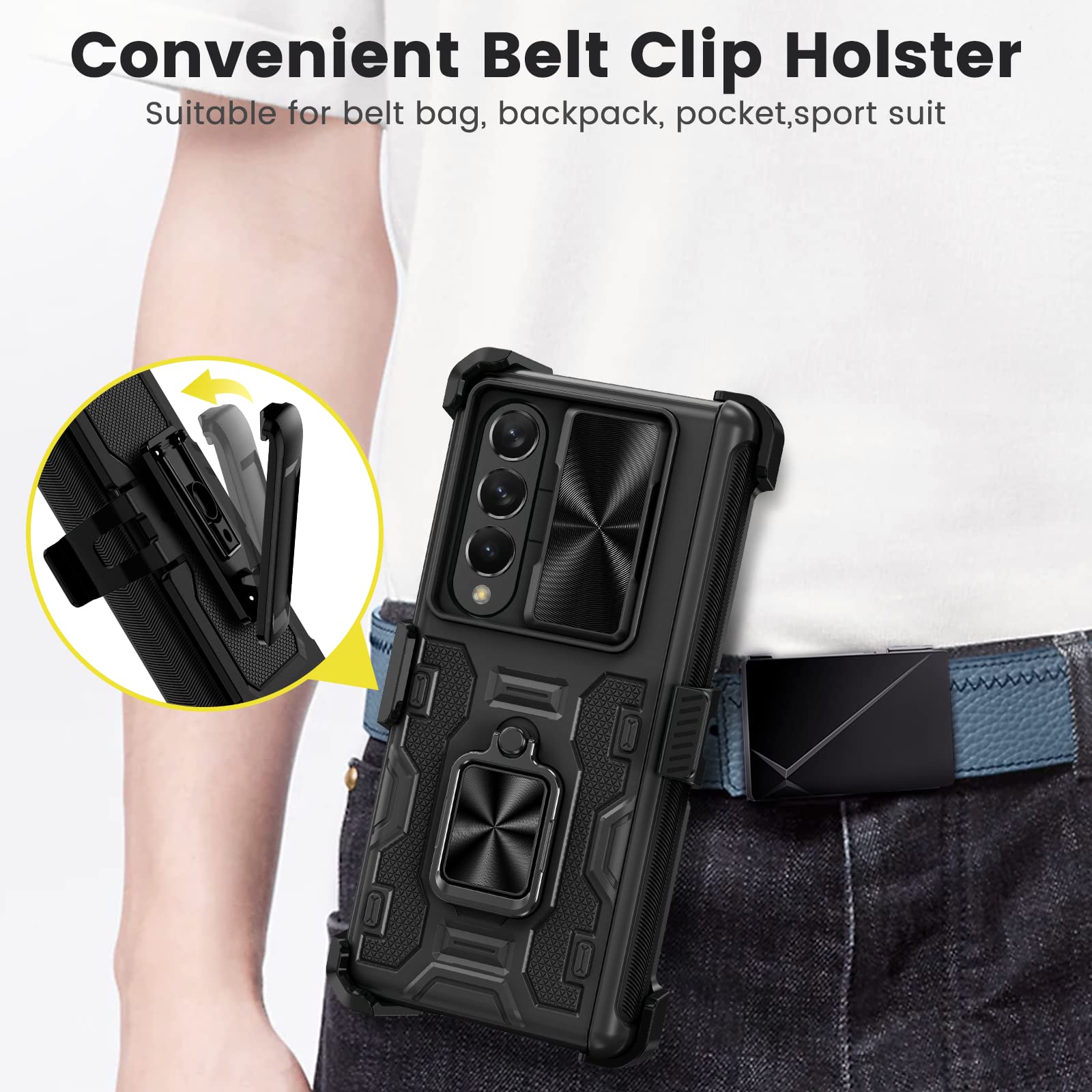 Foto 5 pulgar | Funda Caka Para Samsung Galaxy Z Fold 4 Con Soporte Y Funda - Venta Internacional.