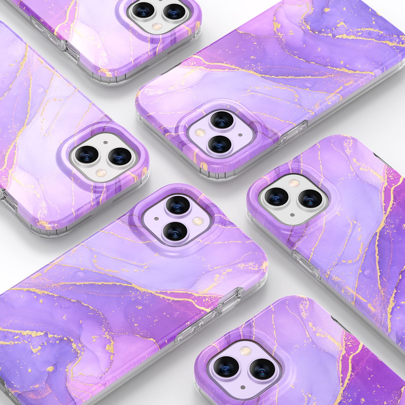 Foto 5 | Funda Para Teléfono Diaclara Diseñada Para Iphone 14 6.1, Color Morado Dorado - Venta Internacional.