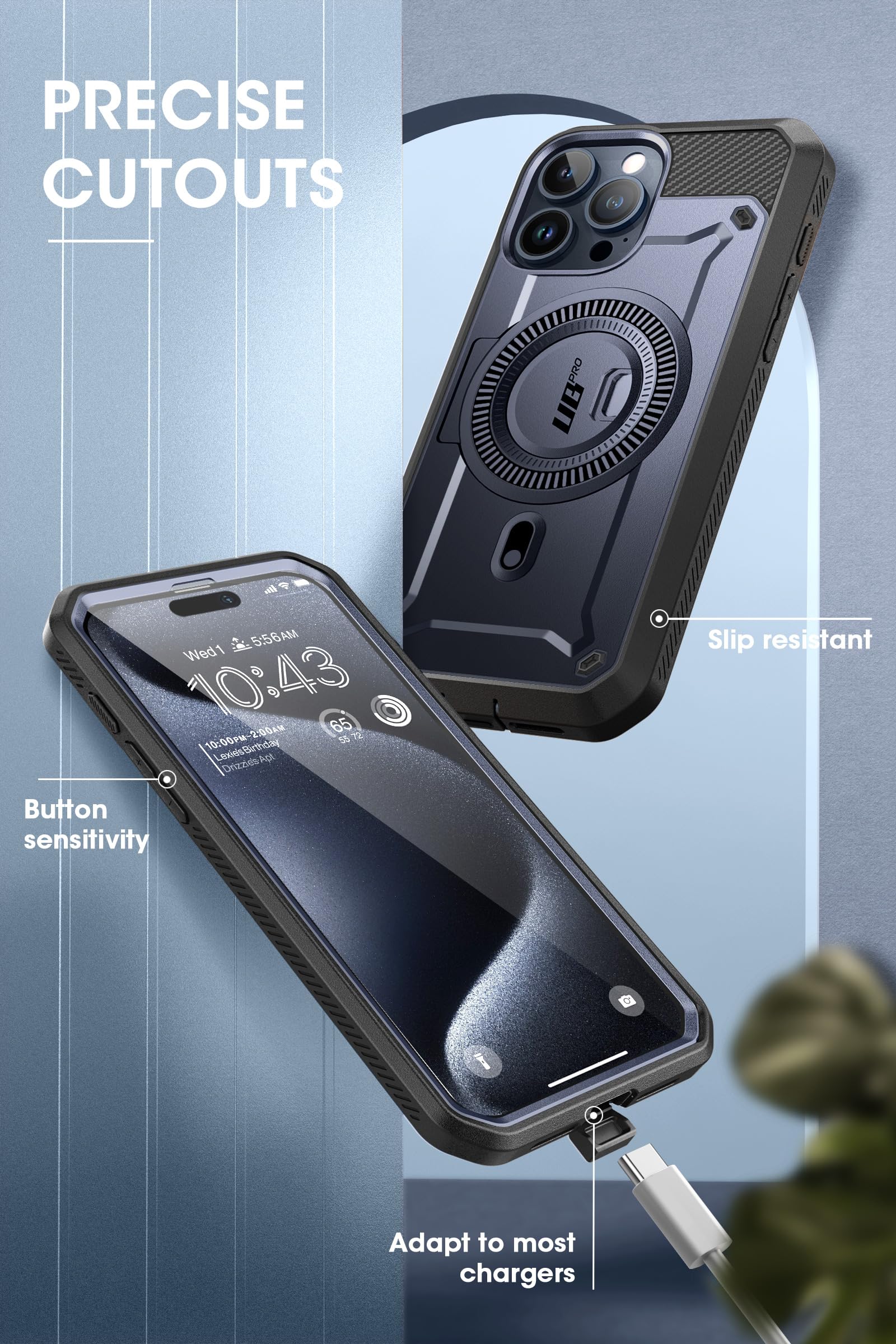 Foto 7 pulgar | Funda De Teléfono Supcase Para Iphone 15 Pro Max Con Soporte Magsafe - Venta Internacional.