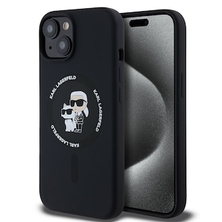 Foto 1 | Funda Karl Silicón Con Anillo K&c Para Iphone 15 - Negro