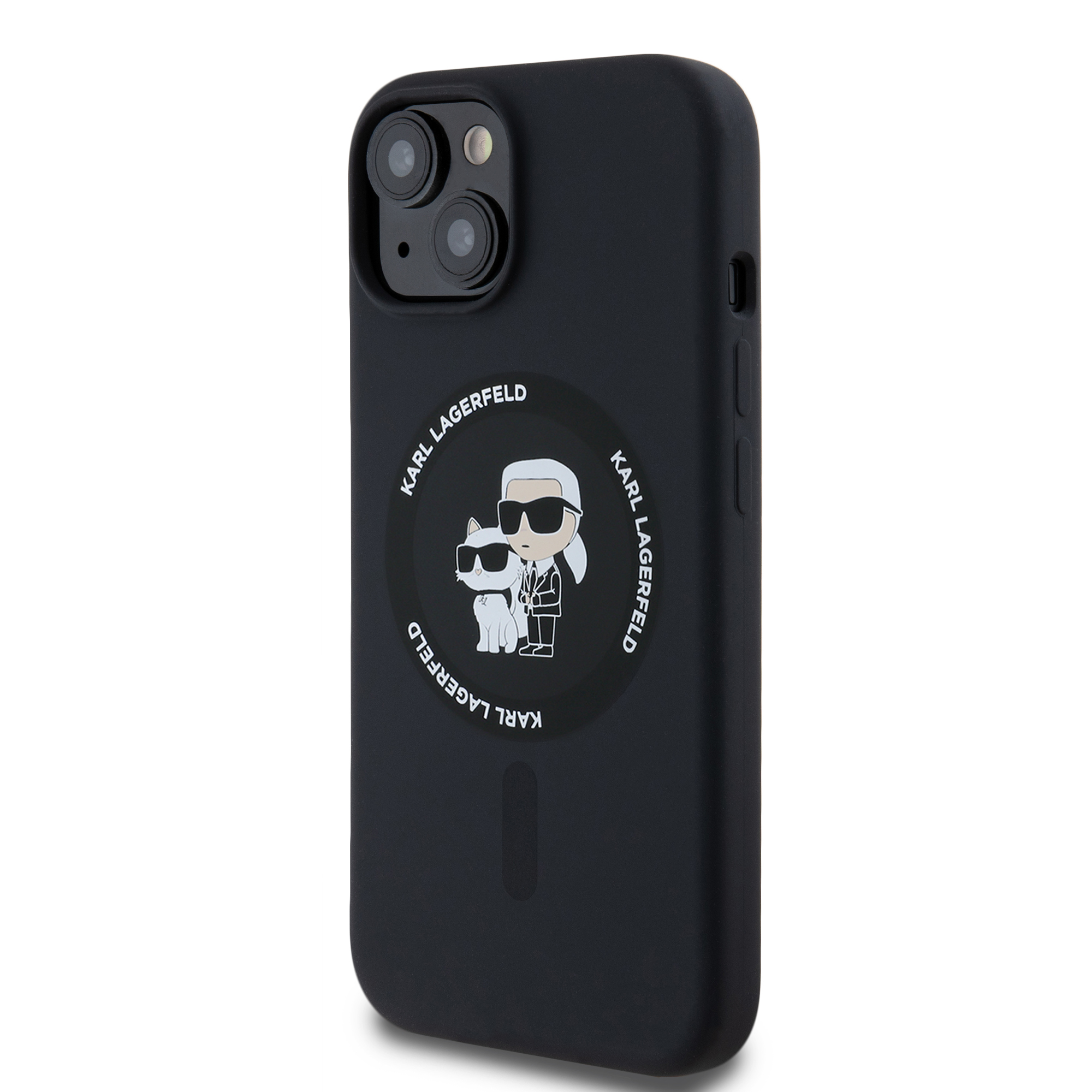 Foto 3 pulgar | Funda Karl Silicón Con Anillo K&c Para Iphone 15 - Negro