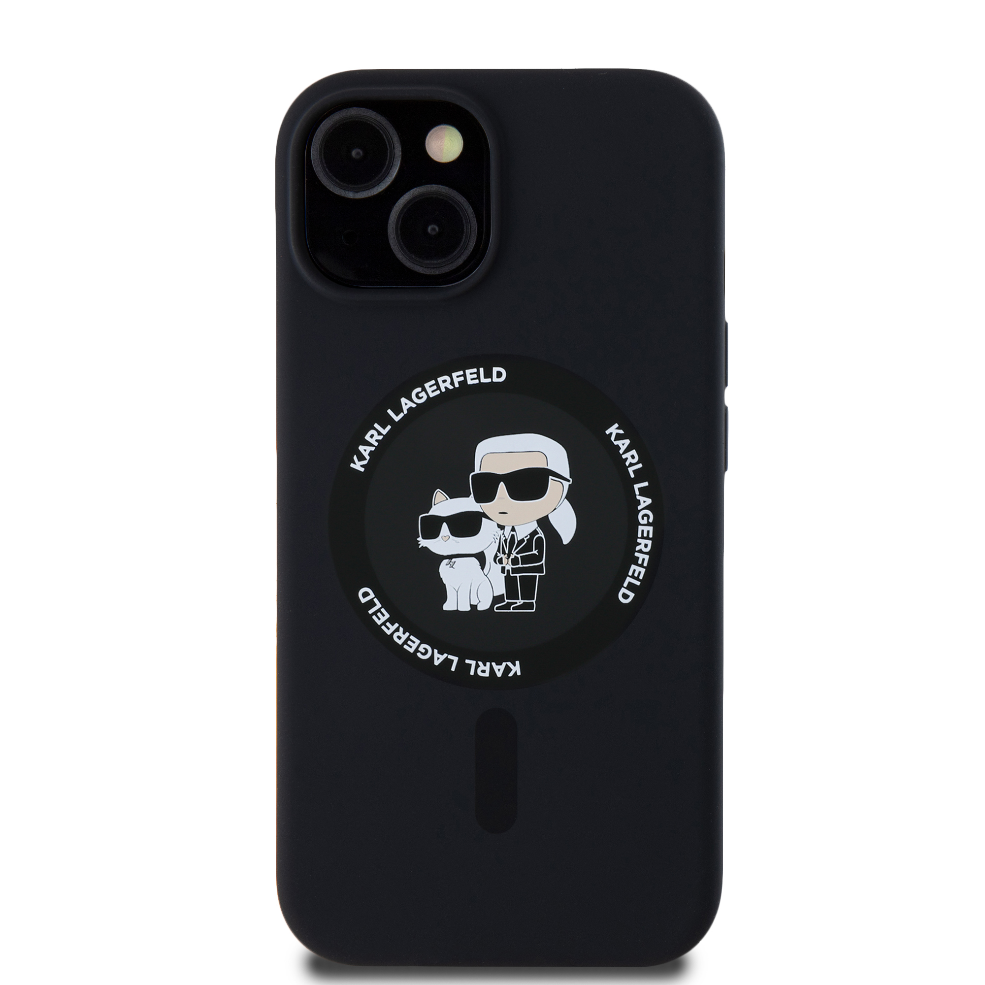 Foto 4 pulgar | Funda Karl Silicón Con Anillo K&c Para Iphone 15 - Negro