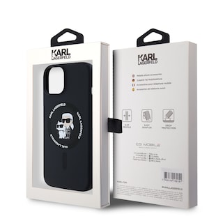 Foto 8 | Funda Karl Silicón Con Anillo K&c Para Iphone 15 - Negro
