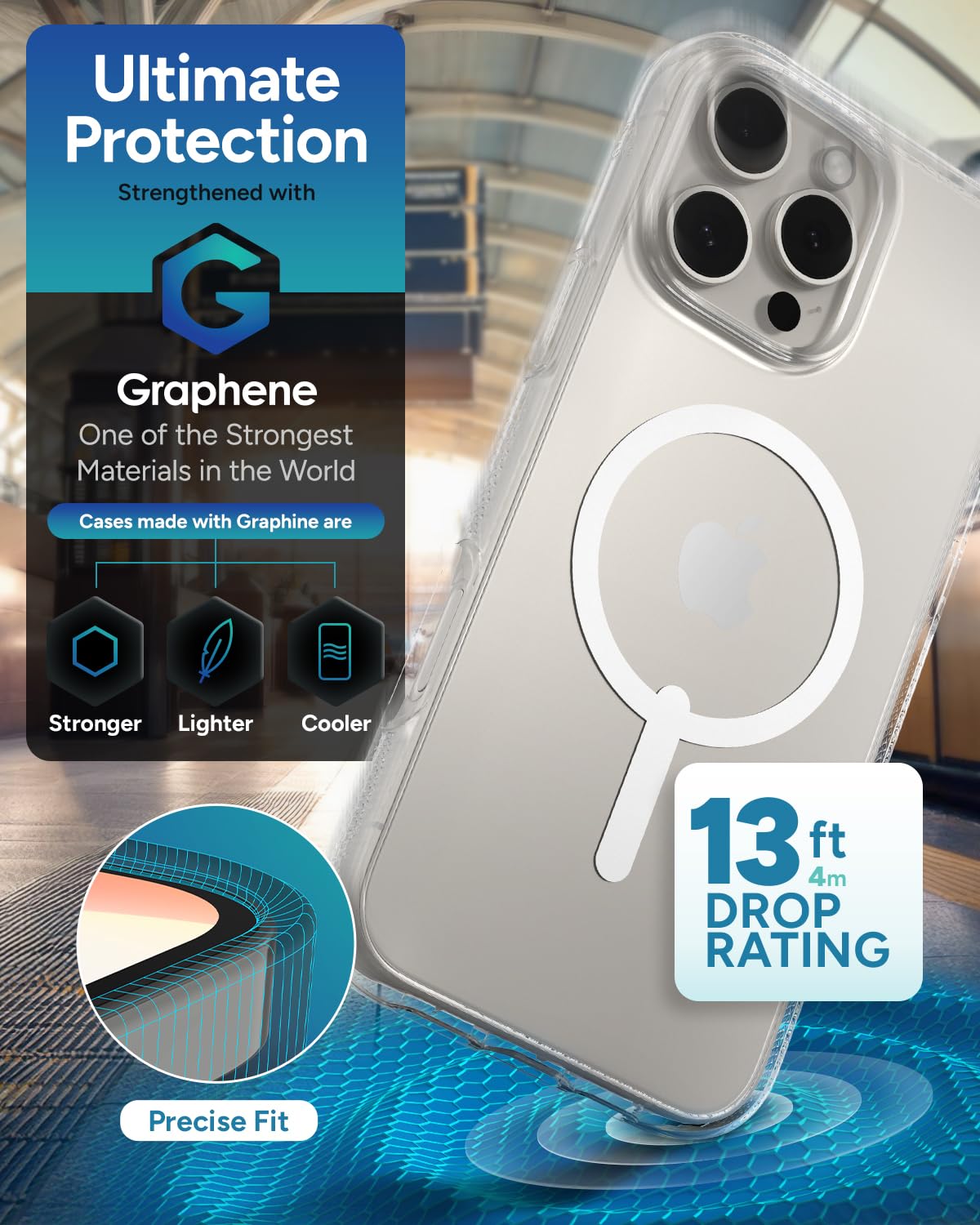 Foto 5 pulgar | Funda Snap Zagg Crystal Palace Para Iphone 16 Pro Max, Transparente - Venta Internacional.