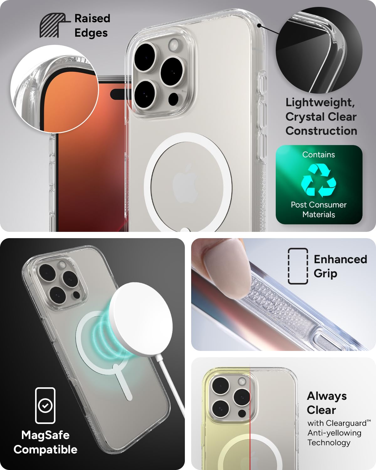 Foto 6 pulgar | Funda Snap Zagg Crystal Palace Para Iphone 16 Pro Max, Transparente - Venta Internacional.