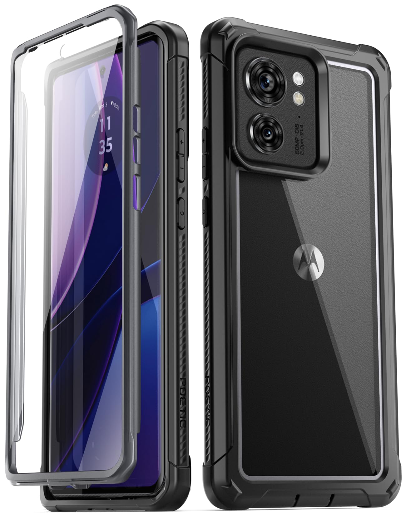 Foto 1 | Funda Poetic Guardian Para Motorola Moto Edge 2023, Color Negro Y Transparente - Venta Internacional.