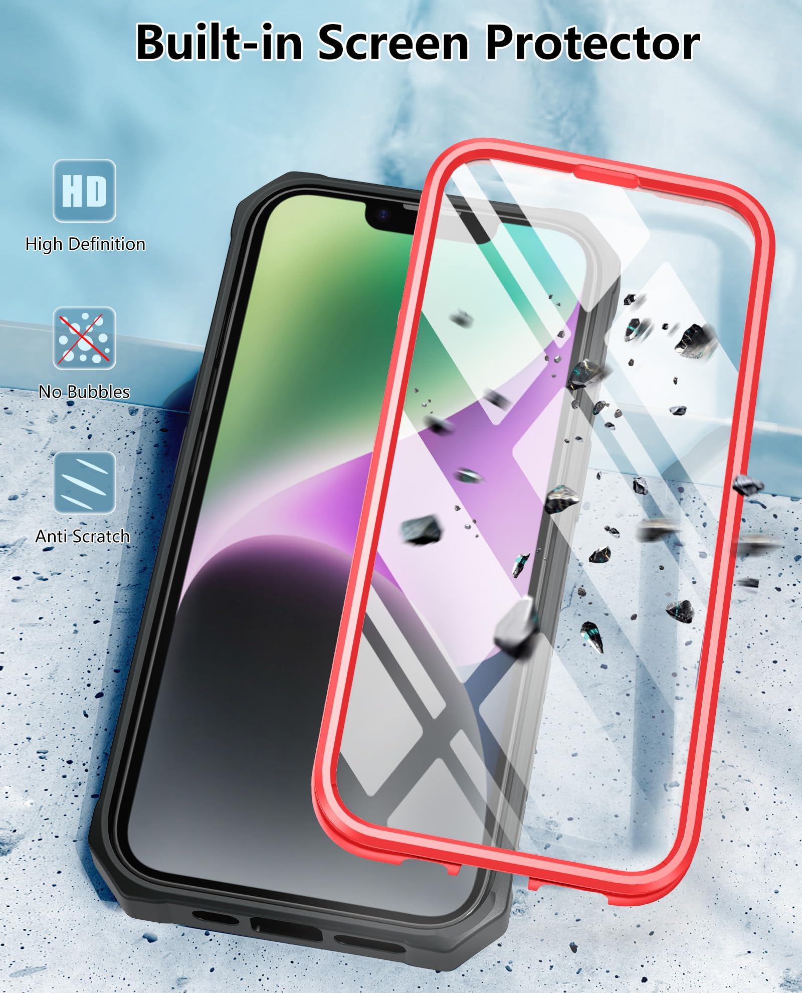 Foto 4 pulgar | Funda De Teléfono Fntcase Para Iphone 14/13 Con Clip Para Cinturón Y Soporte - Venta Internacional.