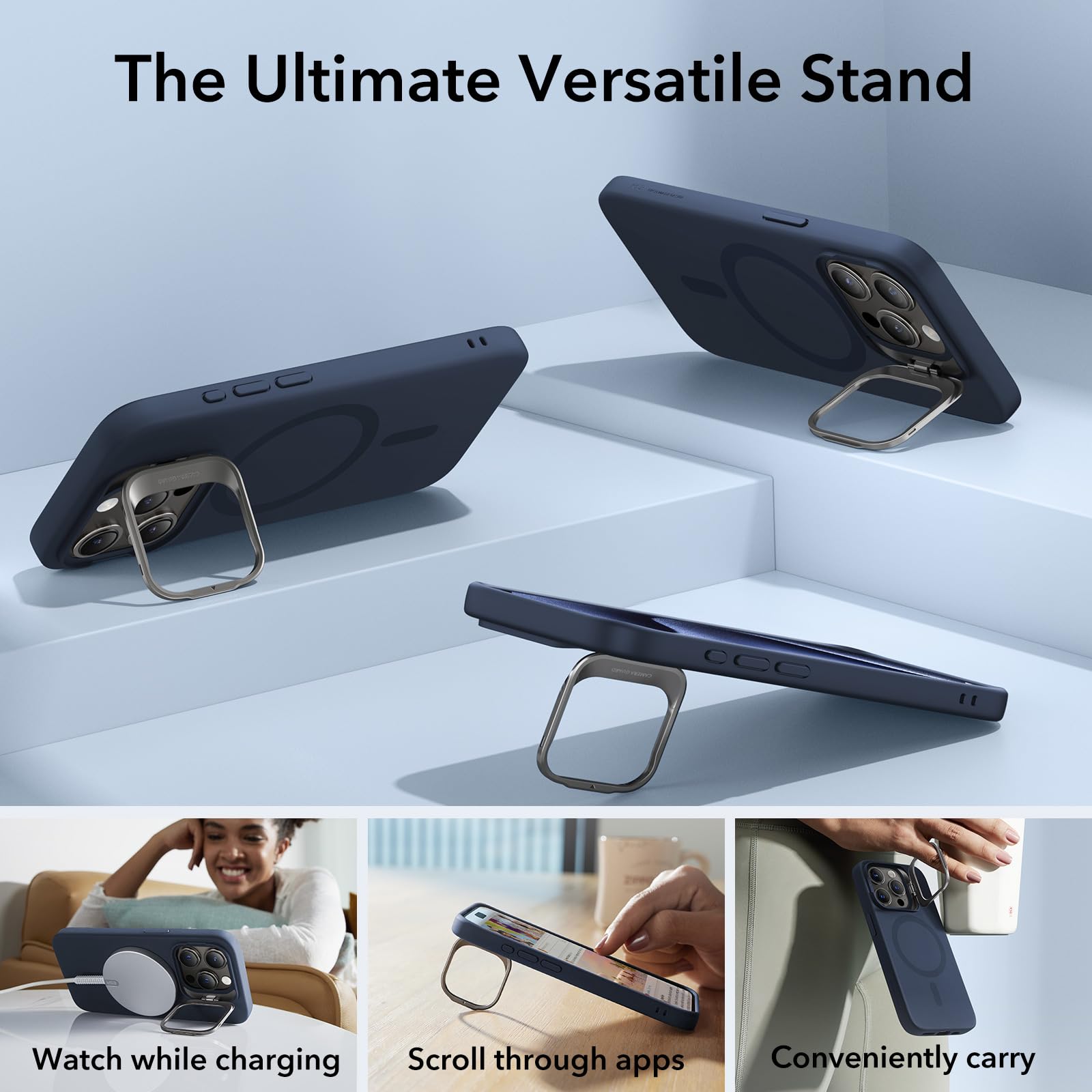 Foto 5 | Funda Esr Para Iphone 15 Pro Con Soporte Magsafe Azul Oscuro - Venta Internacional.