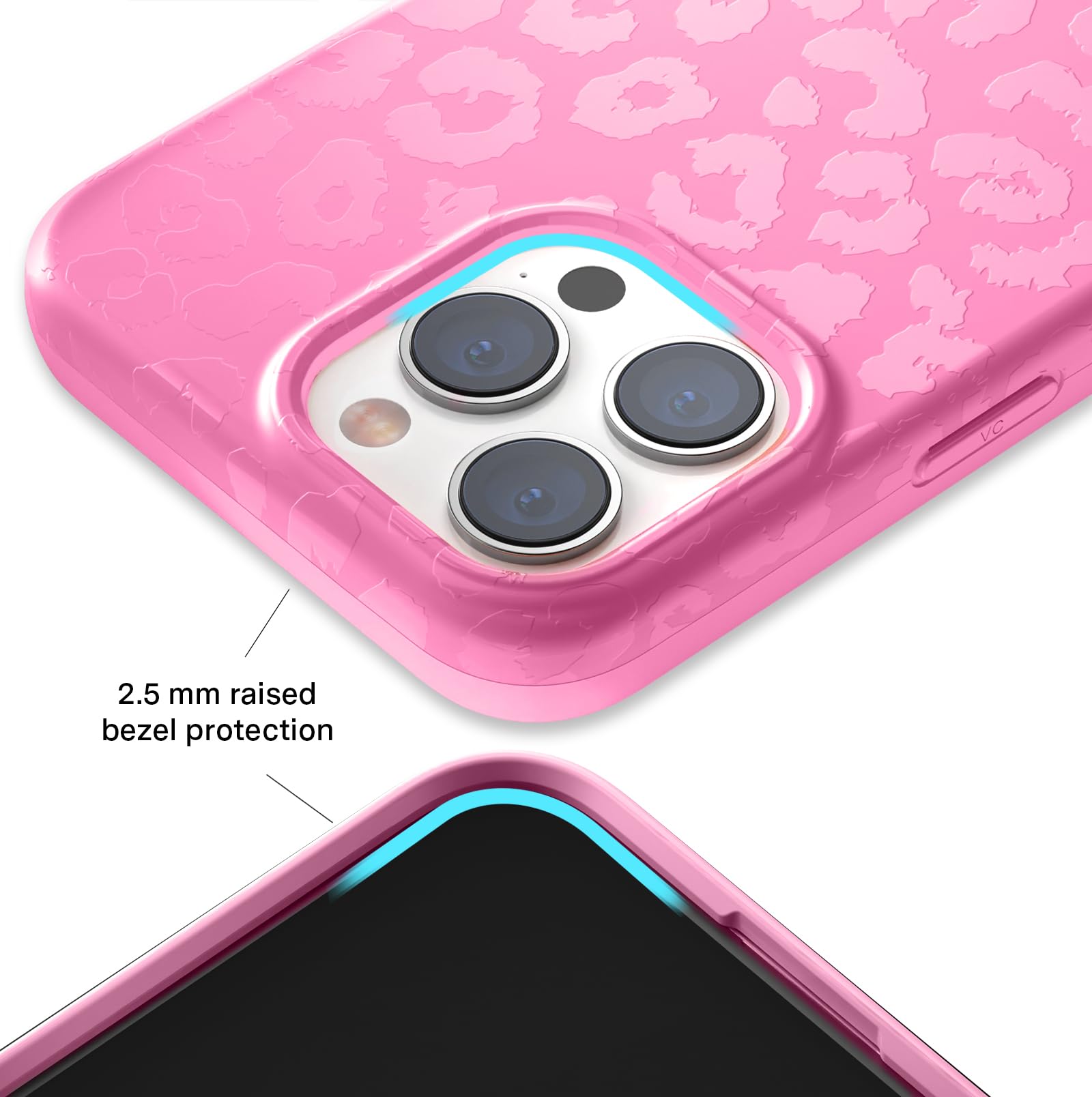 Foto 4 | Funda De Teléfono Velvet Caviar Compatible Con Iphone 15 Pro Max Con Estampado De Leopardo Rosa - Venta Internacional.