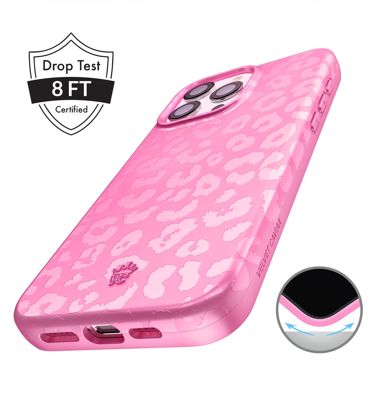 Foto 5 | Funda De Teléfono Velvet Caviar Compatible Con Iphone 15 Pro Max Con Estampado De Leopardo Rosa - Venta Internacional.