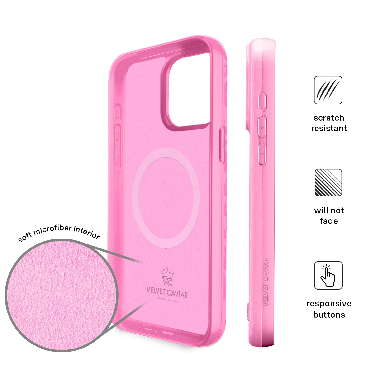 Foto 6 | Funda De Teléfono Velvet Caviar Compatible Con Iphone 15 Pro Max Con Estampado De Leopardo Rosa - Venta Internacional.