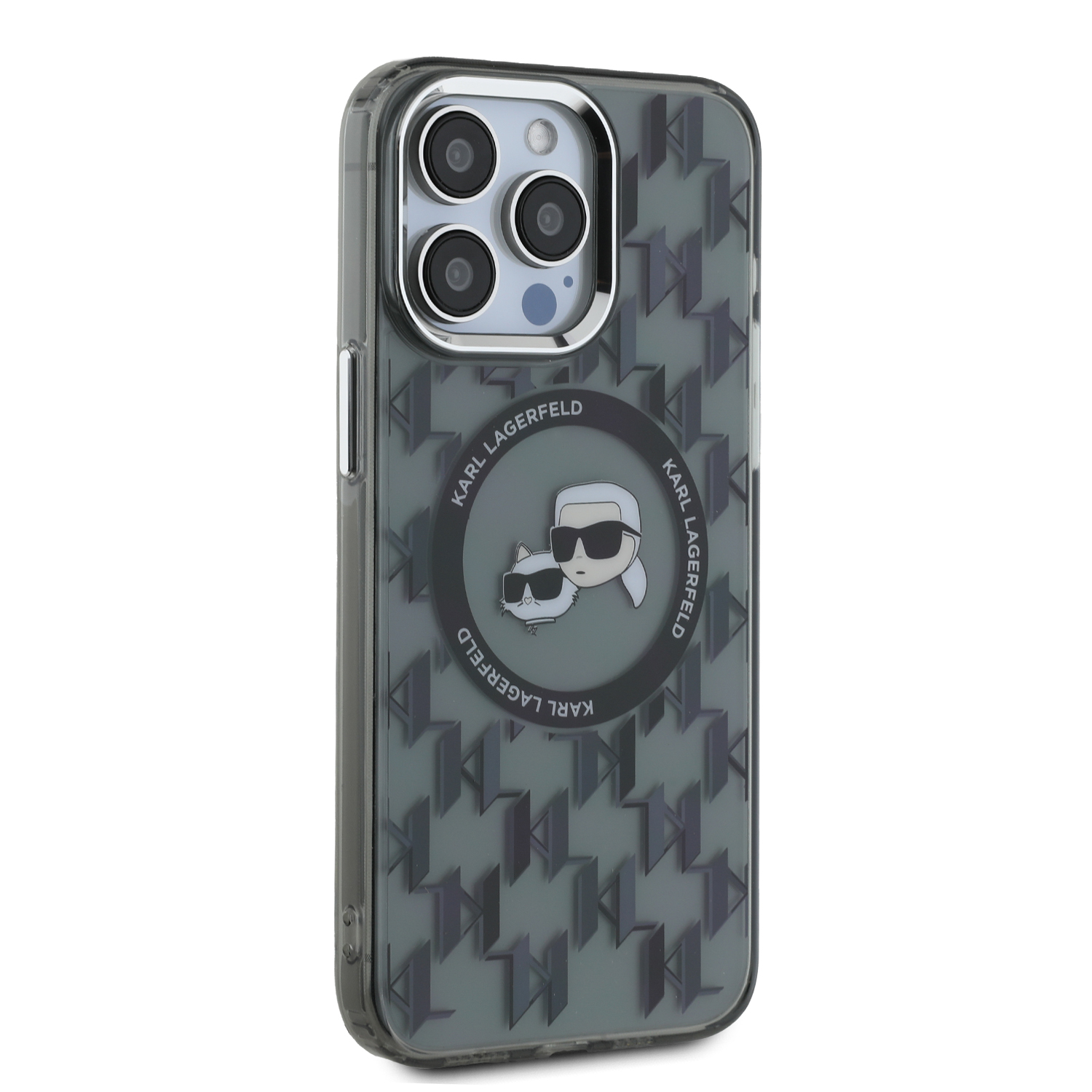 Foto 5 pulgar | Funda Karl Monograma Cabeza K&c Para Iphone 15 Pro - Negro