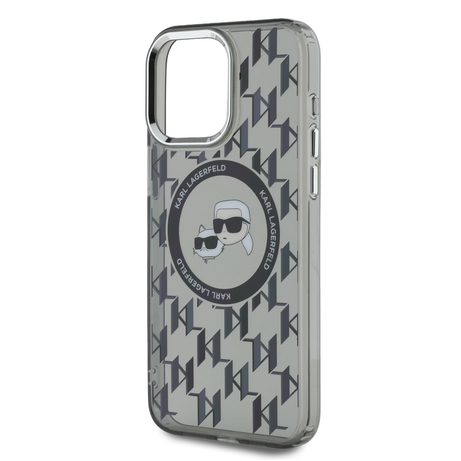 Foto 7 pulgar | Funda Karl Monograma Cabeza K&c Para Iphone 15 Pro - Negro