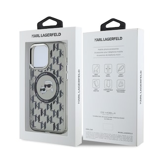 Foto 8 | Funda Karl Monograma Cabeza K&c Para Iphone 15 Pro - Negro