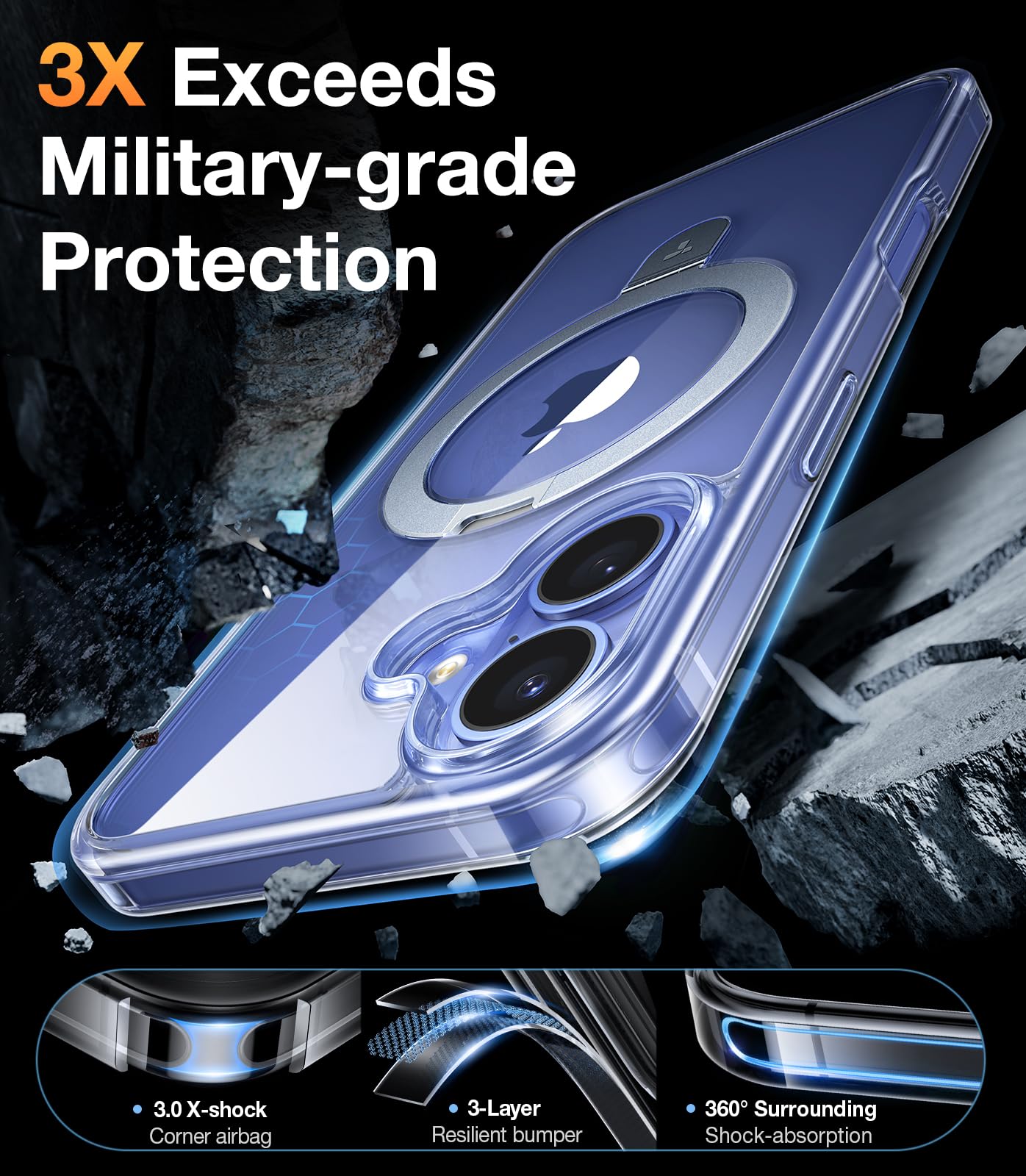 Foto 4 pulgar | Funda De Teléfono Torras Ultra Magnetic Para Iphone 16 Plus Crystal - Venta Internacional.