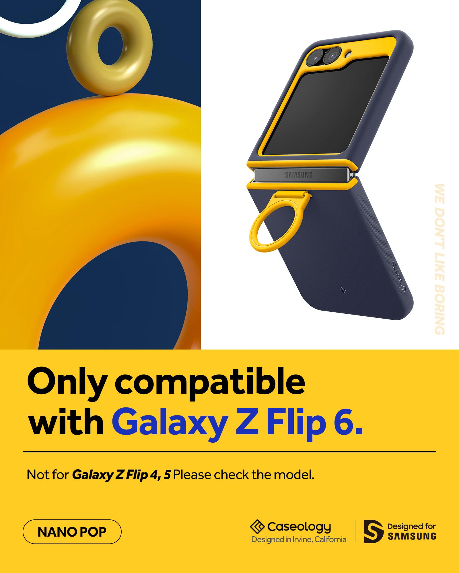 Foto 3 pulgar | Funda De Silicona Caseology Nano Pop Para Samsung Galaxy Z Flip 6 Blueberry Navy - Venta Internacional.