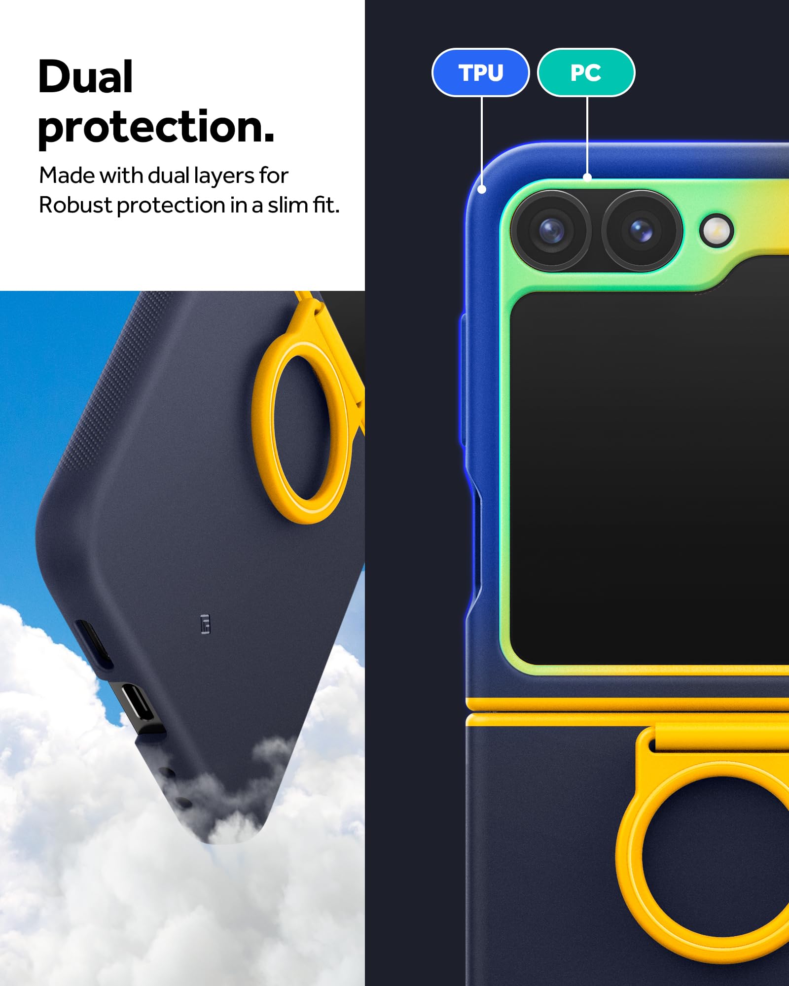 Foto 8 pulgar | Funda De Silicona Caseology Nano Pop Para Samsung Galaxy Z Flip 6 Blueberry Navy - Venta Internacional.