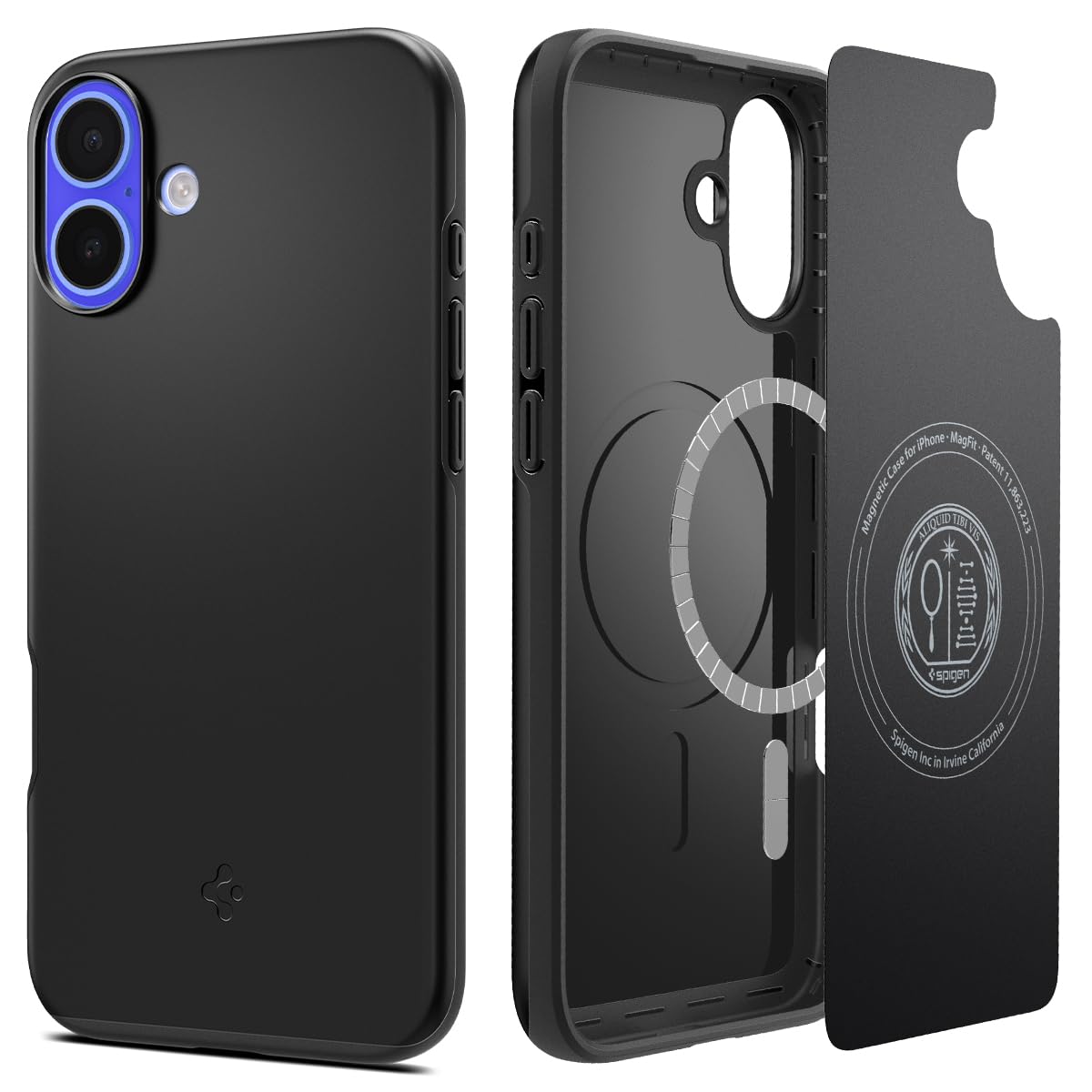 Funda Spigen Thin Fit Magfit Para Iphone 16 Plus, Color Negro - Venta Internacional.
