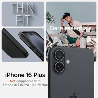 Foto 2 | Funda Spigen Thin Fit Magfit Para Iphone 16 Plus, Color Negro - Venta Internacional.