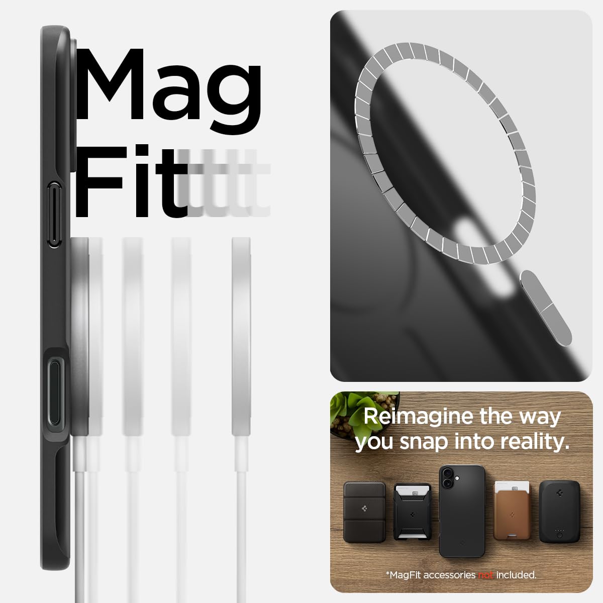 Foto 8 pulgar | Funda Spigen Thin Fit Magfit Para Iphone 16 Plus, Color Negro - Venta Internacional.