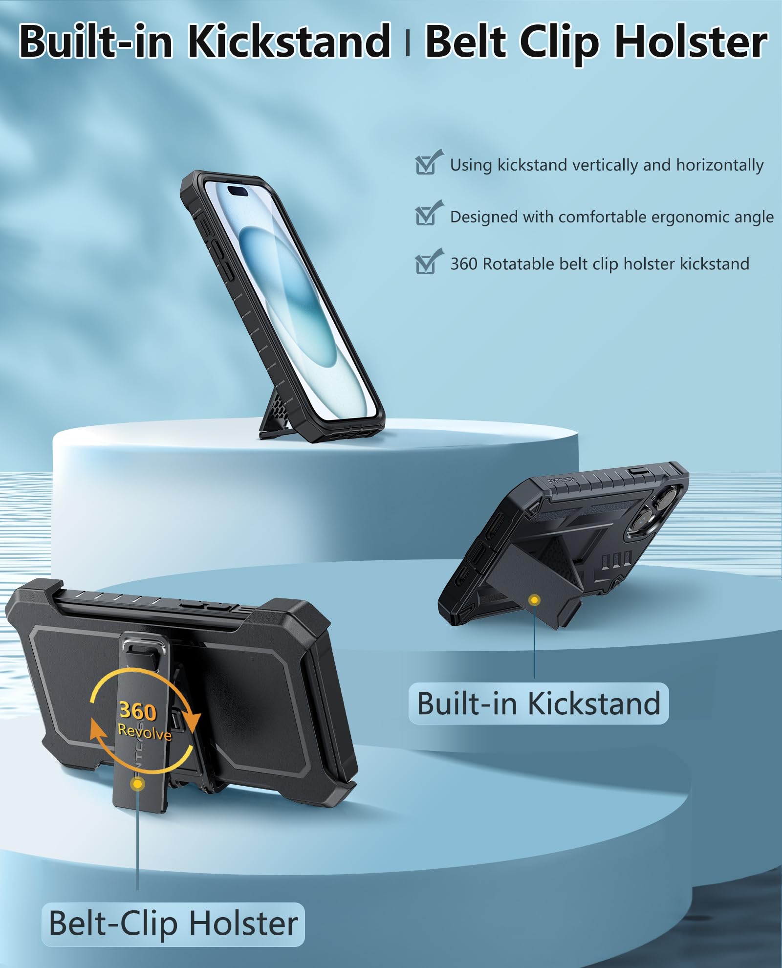 Foto 4 pulgar | Funda De Teléfono Fntcase Para Iphone 15 Plus Con Protección Contra Caídas - Venta Internacional.