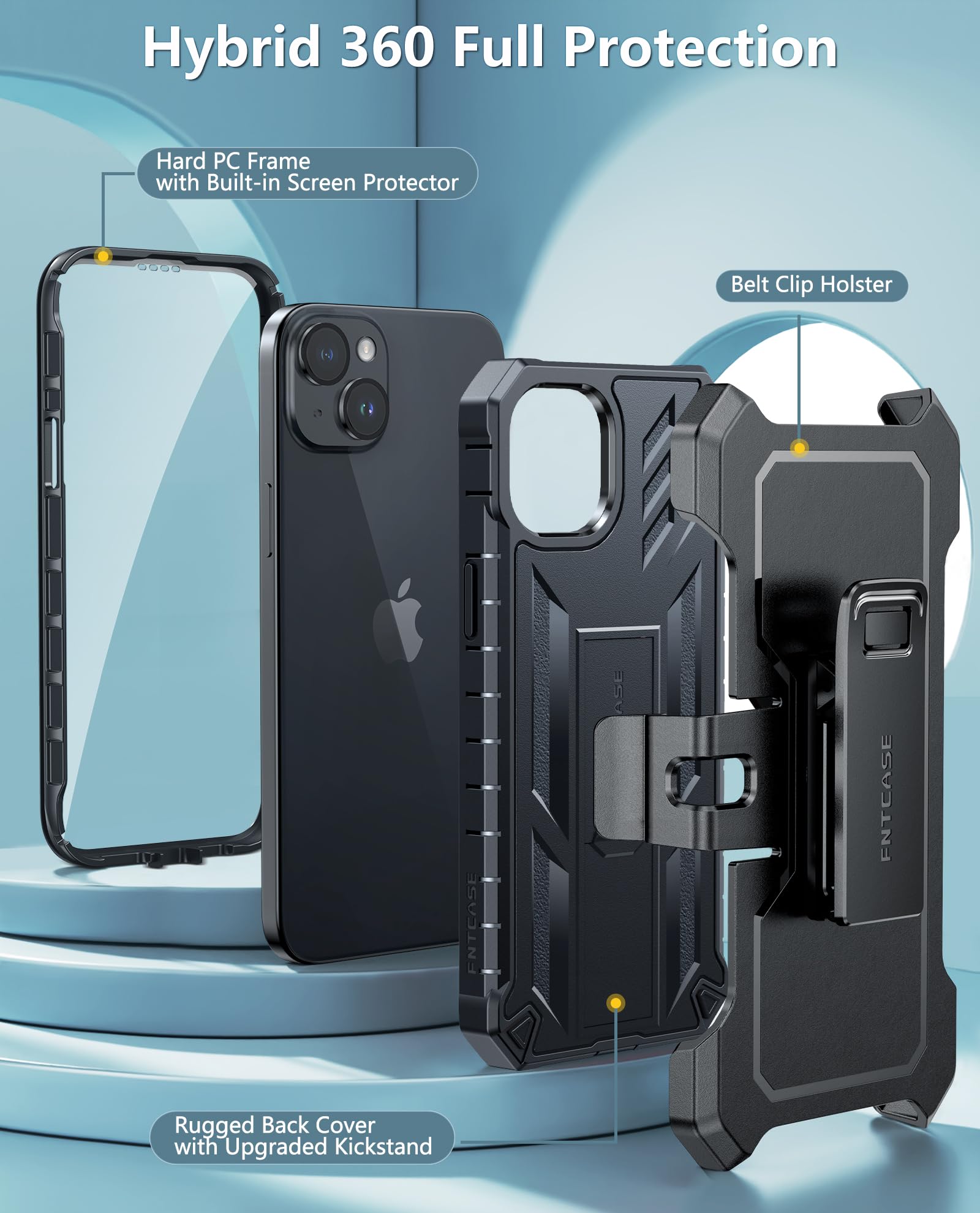 Foto 5 pulgar | Funda De Teléfono Fntcase Para Iphone 15 Plus Con Protección Contra Caídas - Venta Internacional.