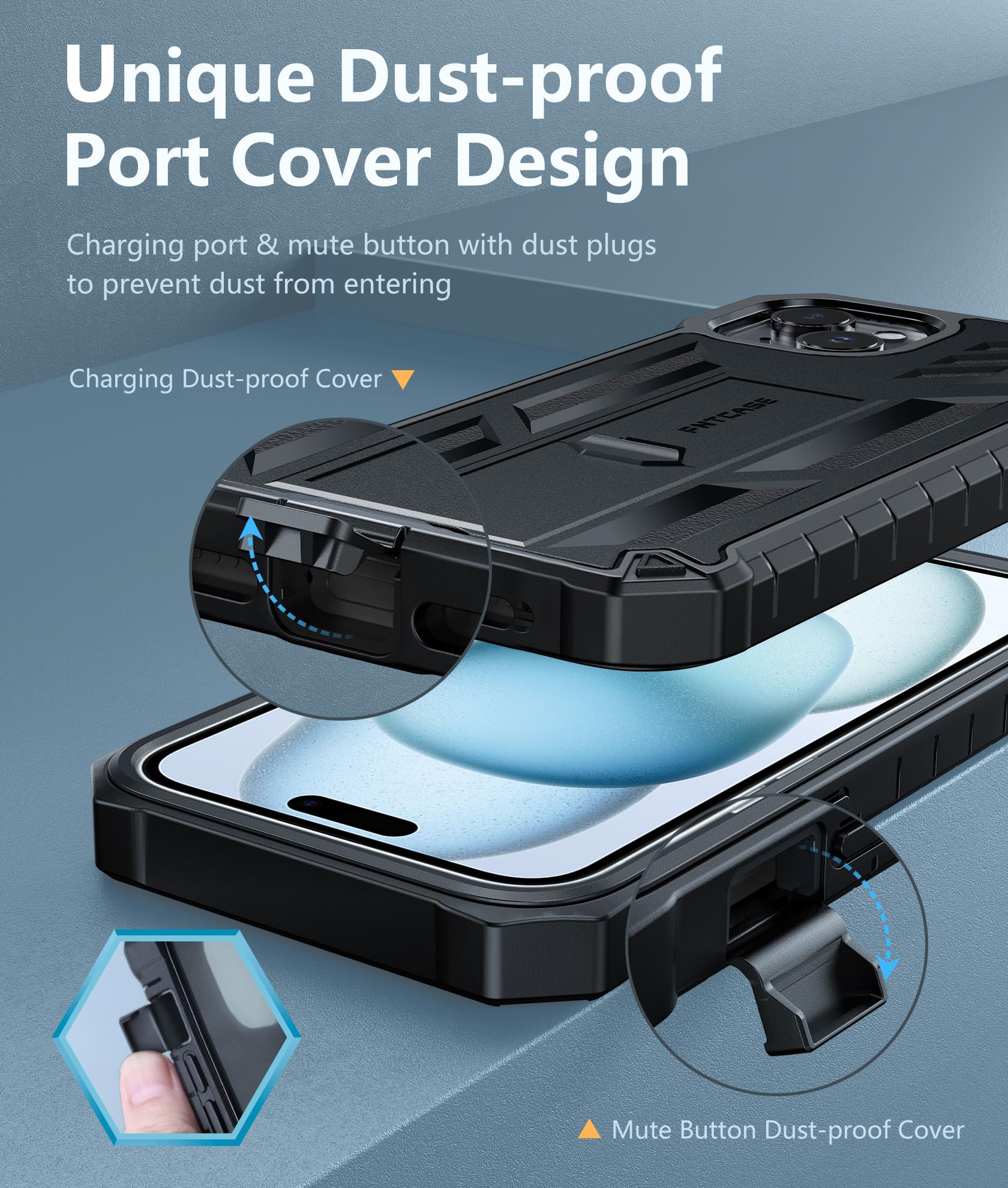 Foto 6 pulgar | Funda De Teléfono Fntcase Para Iphone 15 Plus Con Protección Contra Caídas - Venta Internacional.