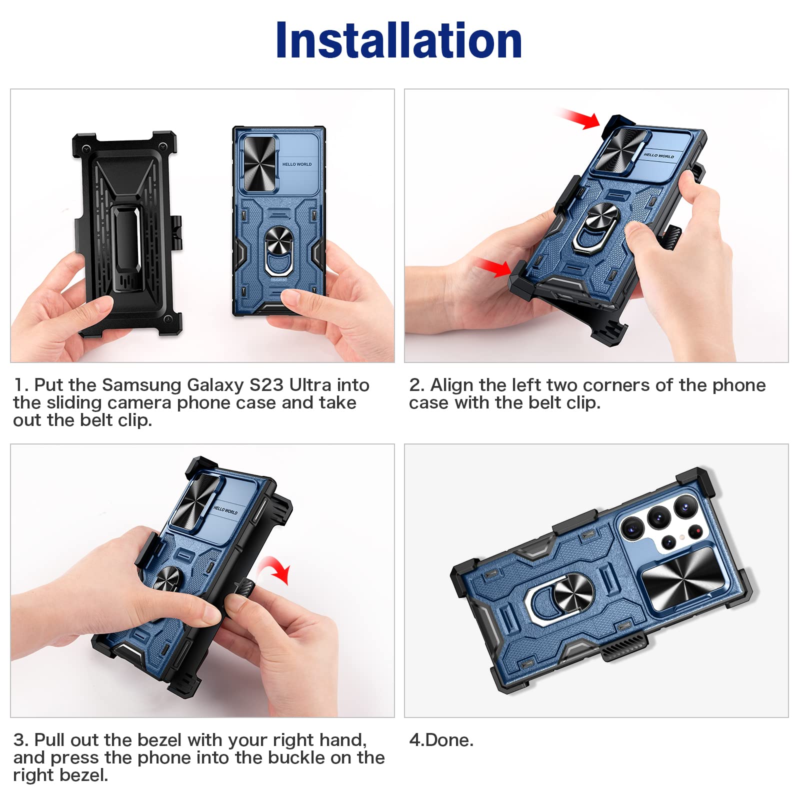 Foto 8 pulgar | Funda Vego Para Samsung Galaxy S23 Ultra Con Soporte Y Clip Para Cinturón - Venta Internacional.
