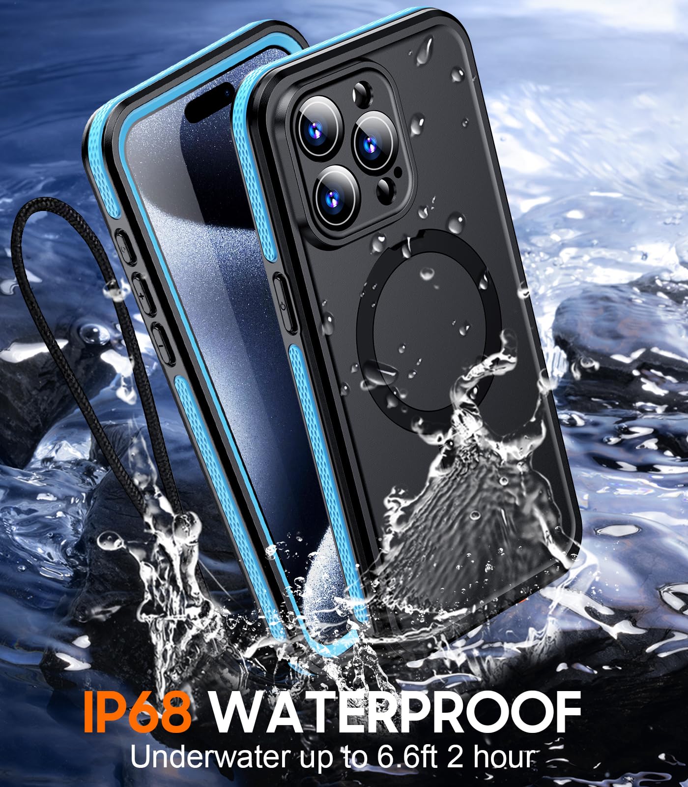 Foto 4 pulgar | Funda De Teléfono Temdan Magnética Impermeable Para Iphone 15 Pro Max - Venta Internacional.