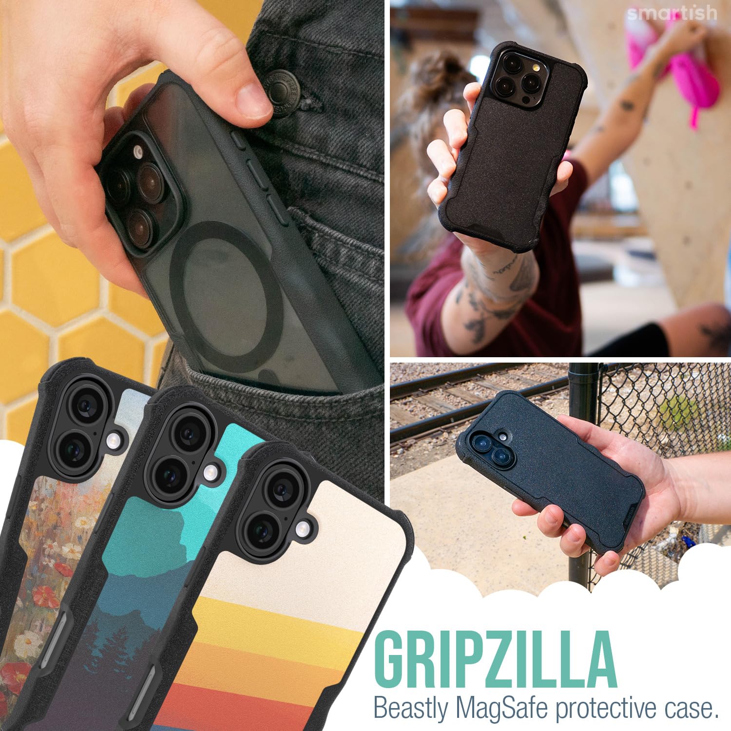 Foto 7 pulgar | Funda Magnética Protectora Smartish Gripzilla Para Iphone 16 Plus - Venta Internacional.
