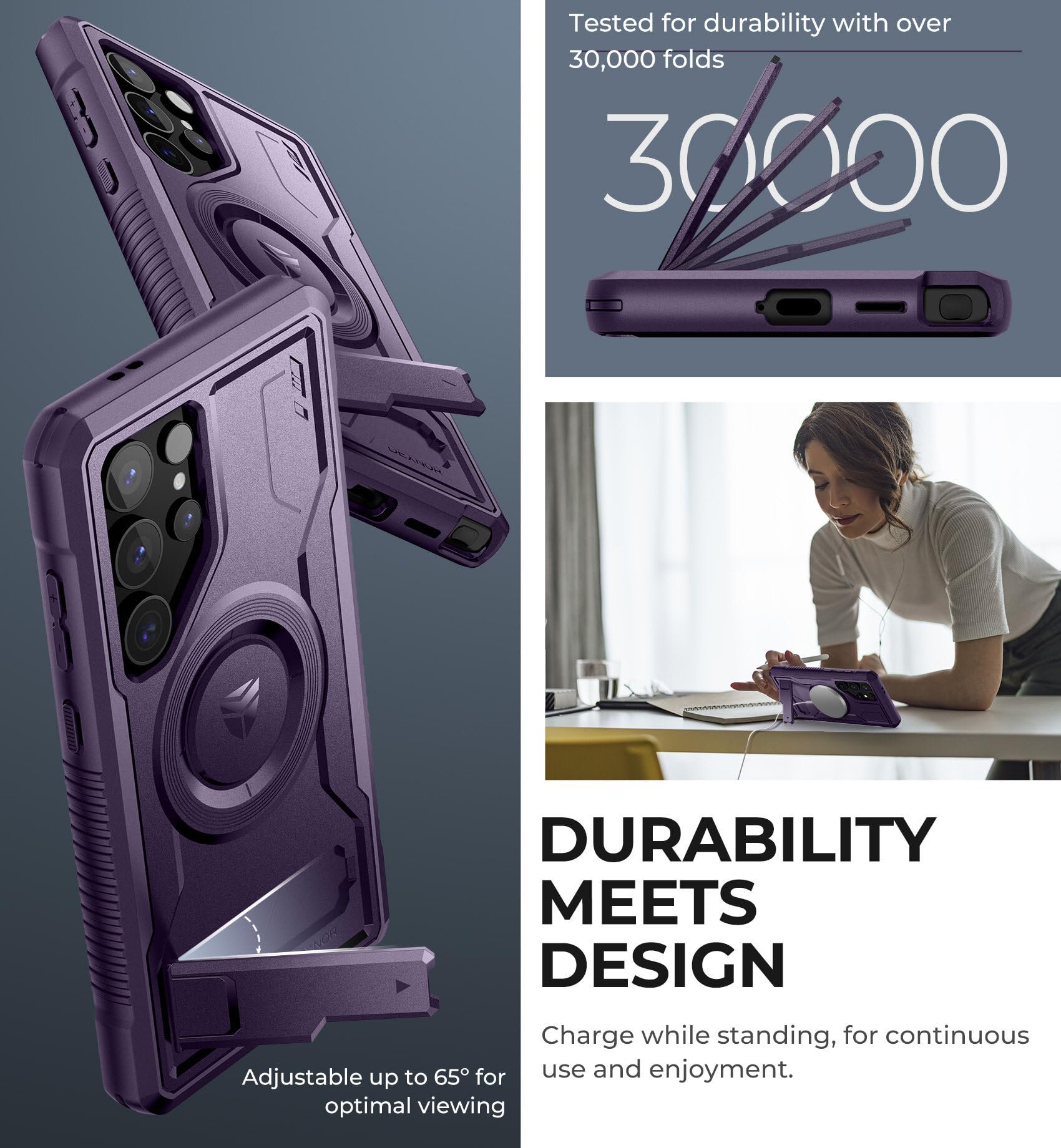 Foto 5 pulgar | Funda Magnética Dexnor Para Samsung Galaxy S24 Ultra Purple - Venta Internacional.