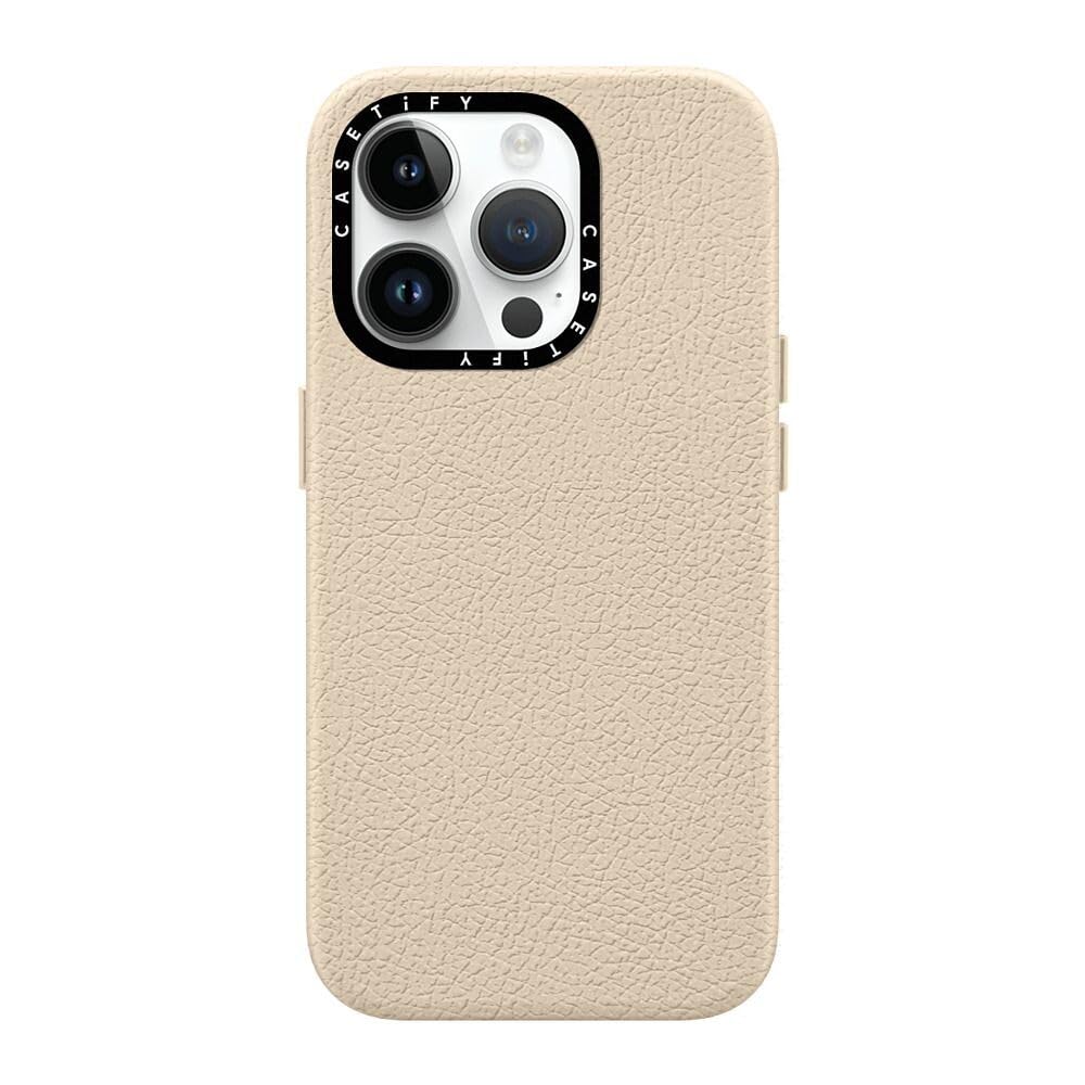 Foto 2 pulgar | Funda De Piel Granulada Casetify Para Iphone 15 Pro Con Leche De Avena - Venta Internacional.