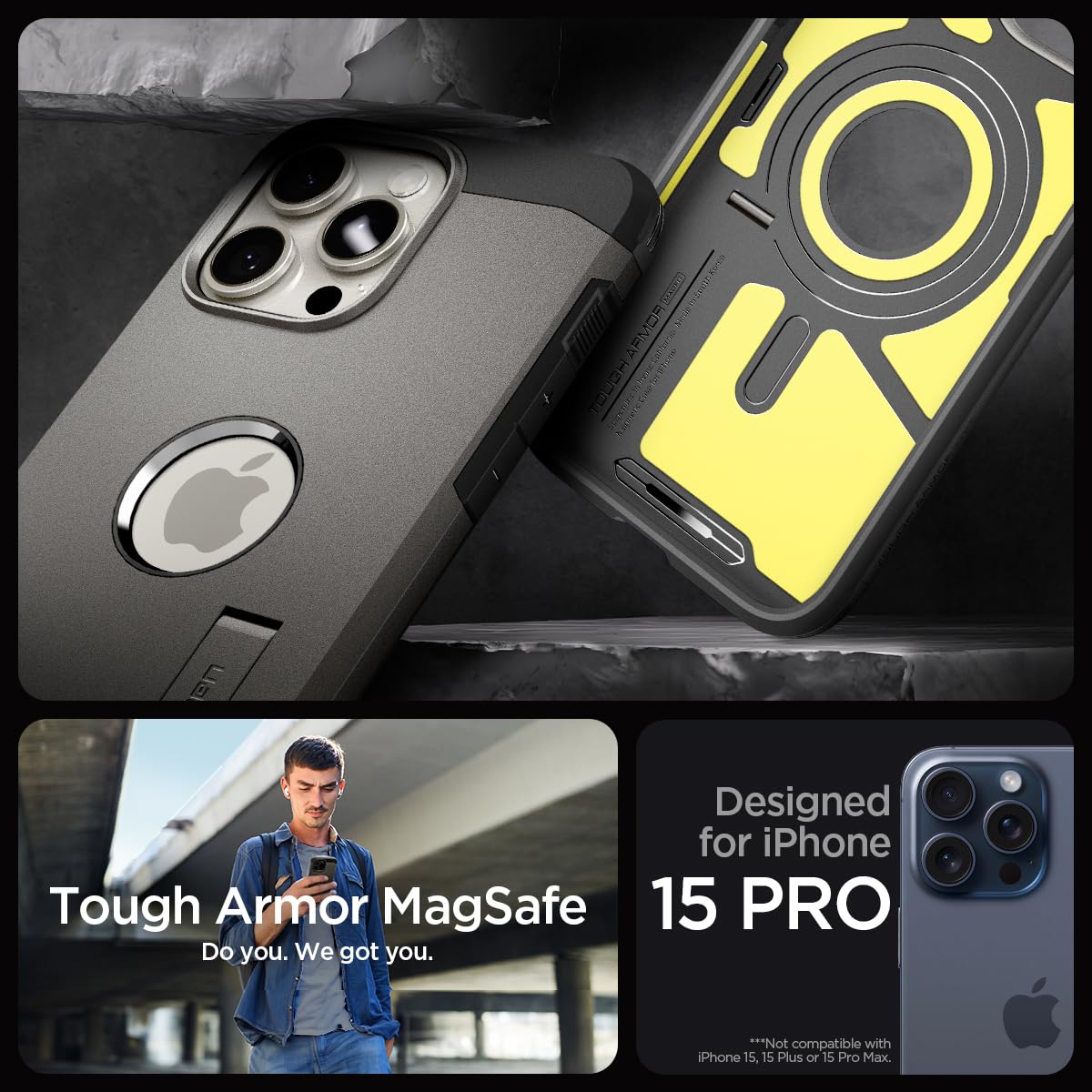 Foto 3 pulgar | Funda De Teléfono Spigen Tough Armor Magfit Iphone 15 Pro 2023 - Venta Internacional.
