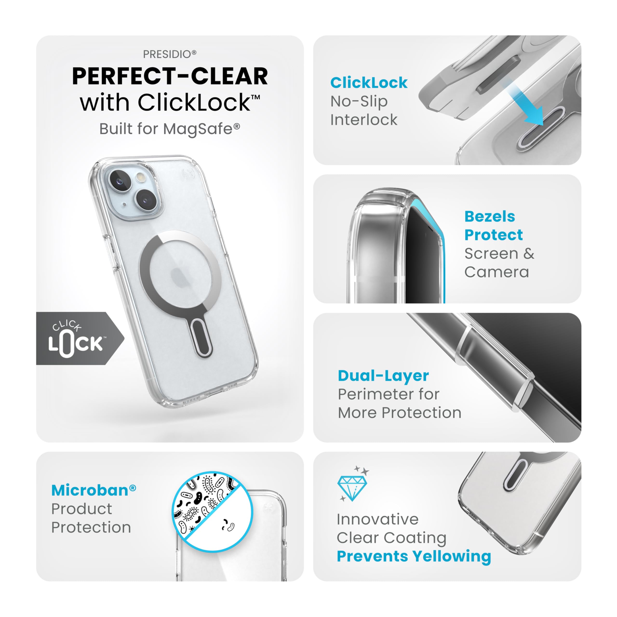 Foto 4 pulgar | Funda Speck Clear Presidio Para Iphone 15/14/13 De 6.1 Pulgadas - Venta Internacional.
