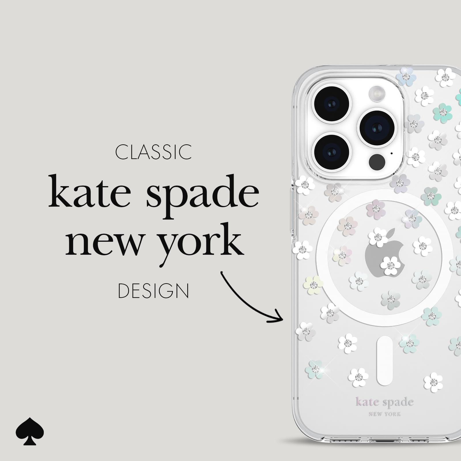 Foto 4 | Funda De Teléfono Kate Spade New York Iphone 15 Pro Con Flores Dispersas - Venta Internacional.
