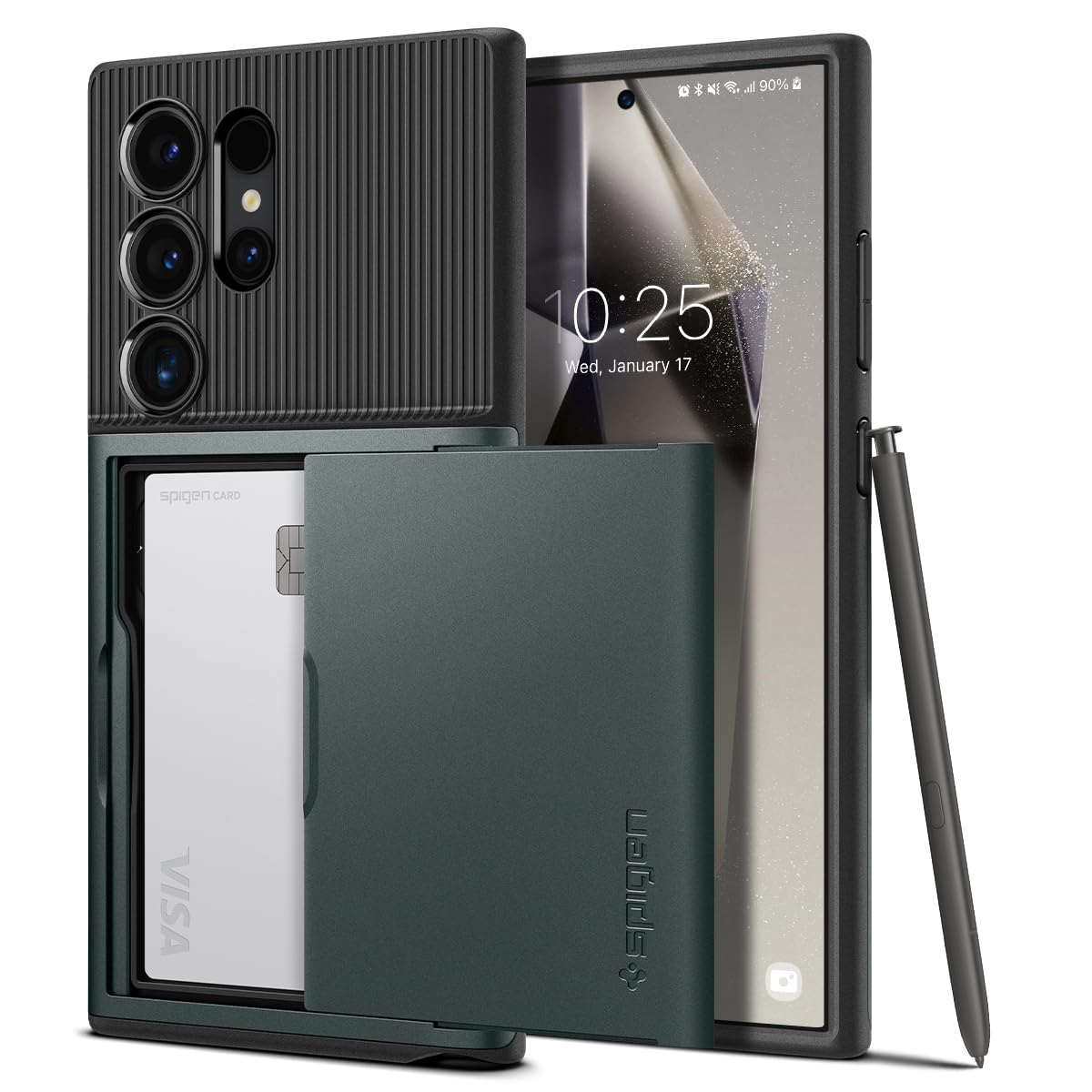 Foto 2 pulgar | Funda Spigen Slim Armor Cs Para Galaxy S24 Ultra Abyss Green - Venta Internacional.