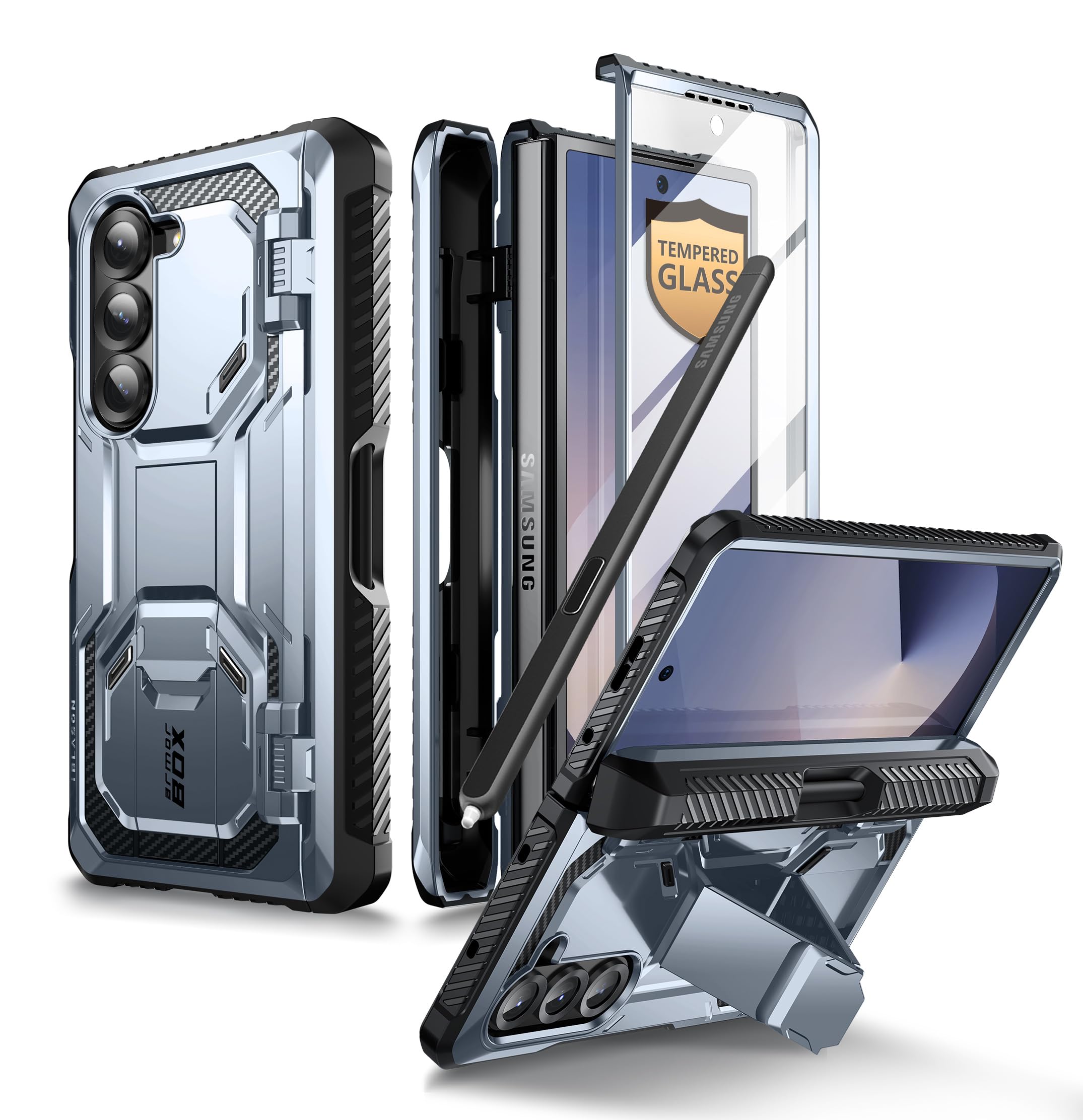 Funda De Teléfono I-blason Para Samsung Galaxy Z Fold 6 Con S Pen Azul Oscuro - Venta Internacional.