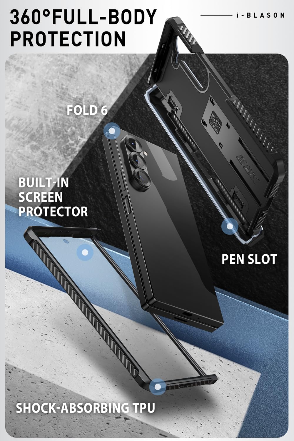 Foto 4 pulgar | Funda De Teléfono I-blason Para Samsung Galaxy Z Fold 6 Con S Pen Azul Oscuro - Venta Internacional.