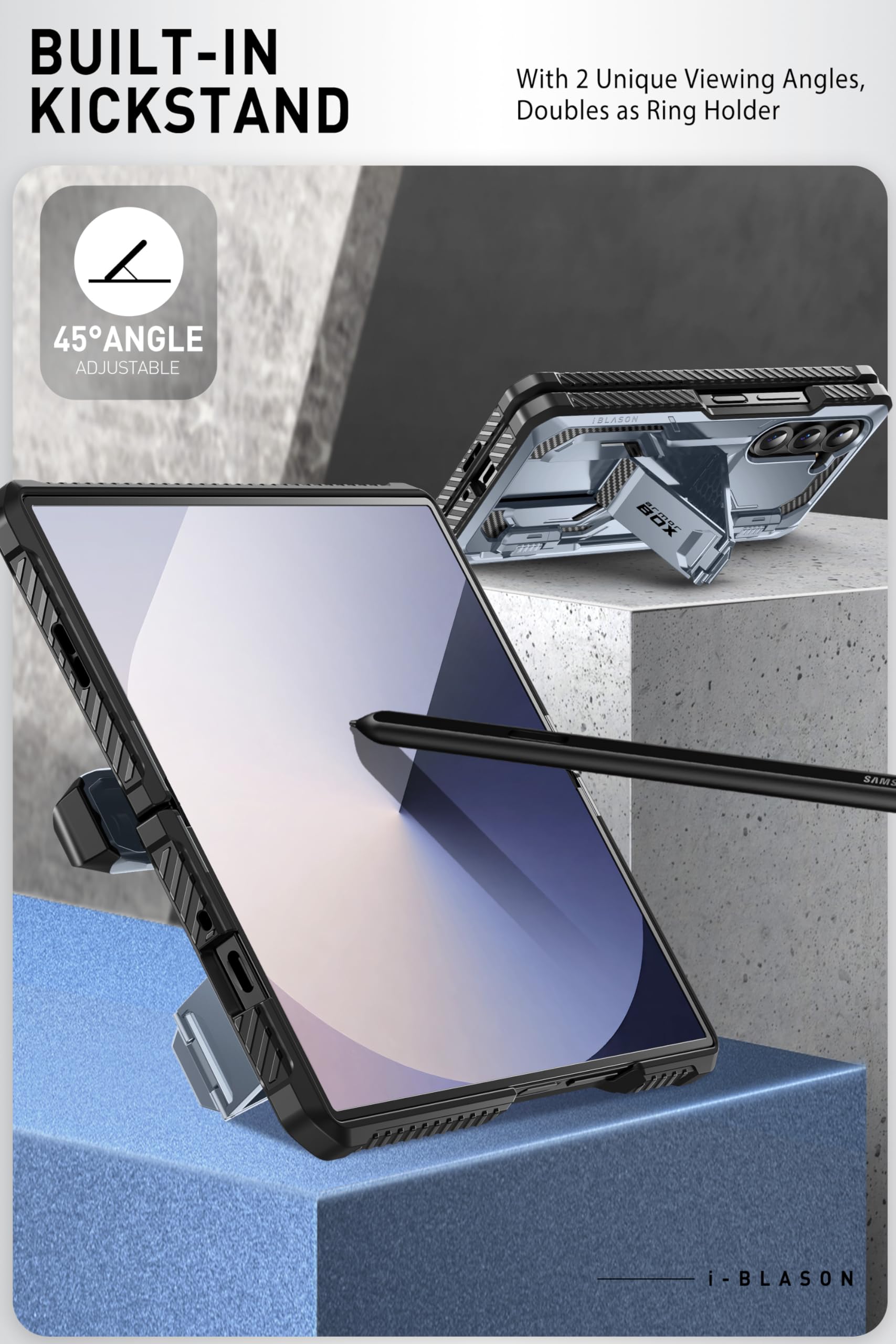 Foto 6 pulgar | Funda De Teléfono I-blason Para Samsung Galaxy Z Fold 6 Con S Pen Azul Oscuro - Venta Internacional.