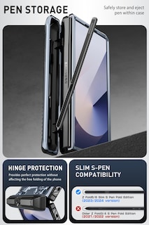 Foto 6 | Funda De Teléfono I-blason Para Samsung Galaxy Z Fold 6 Con S Pen Azul Oscuro - Venta Internacional.