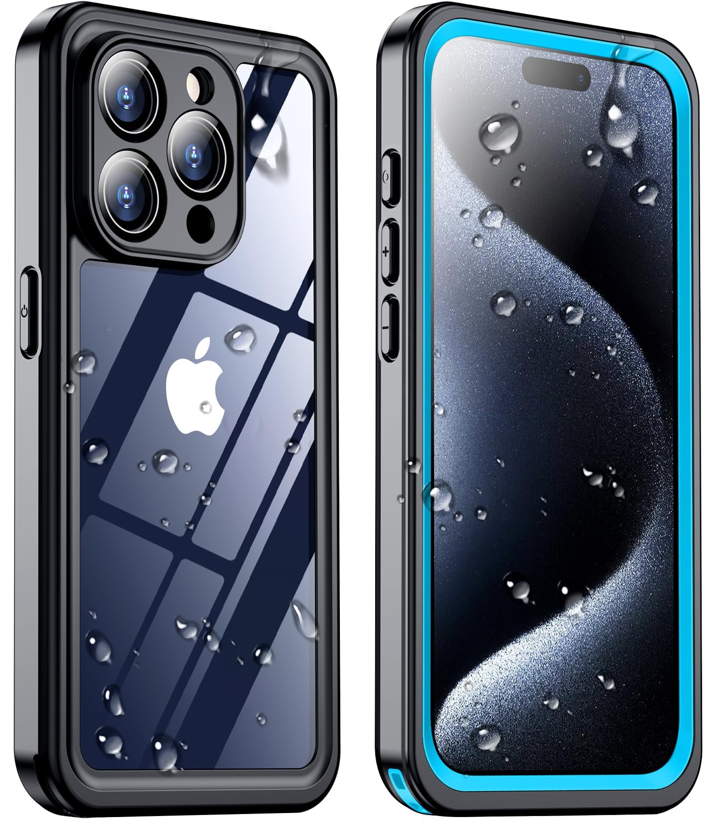 Foto 2 pulgar | Funda Impermeable Temdan Para Iphone 15 Pro Max Azul/transparente - Venta Internacional.