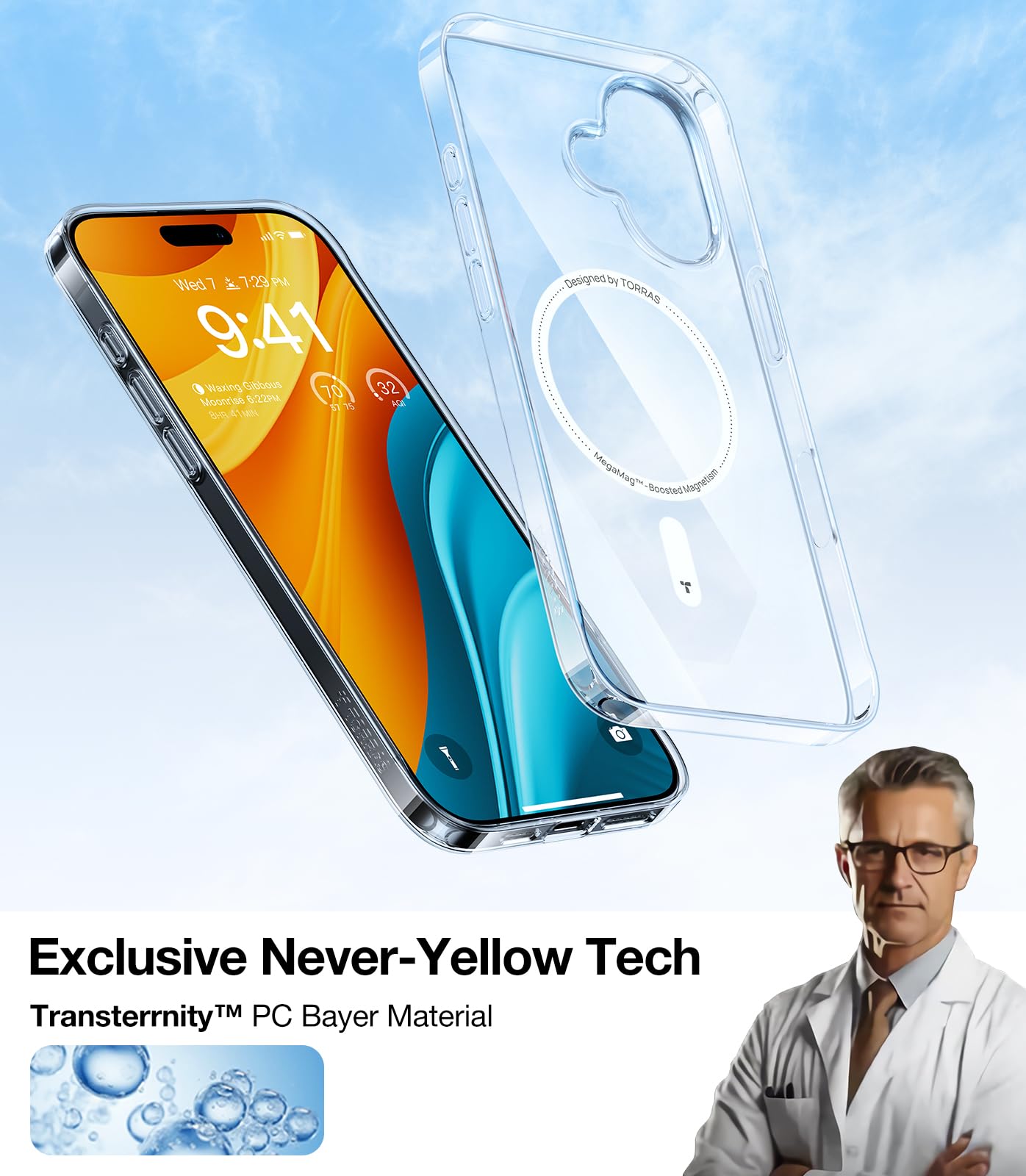Foto 6 pulgar | Funda De Teléfono Torras Magnetic Slim Fit Para Iphone 16 Plus, Transparente - Venta Internacional.